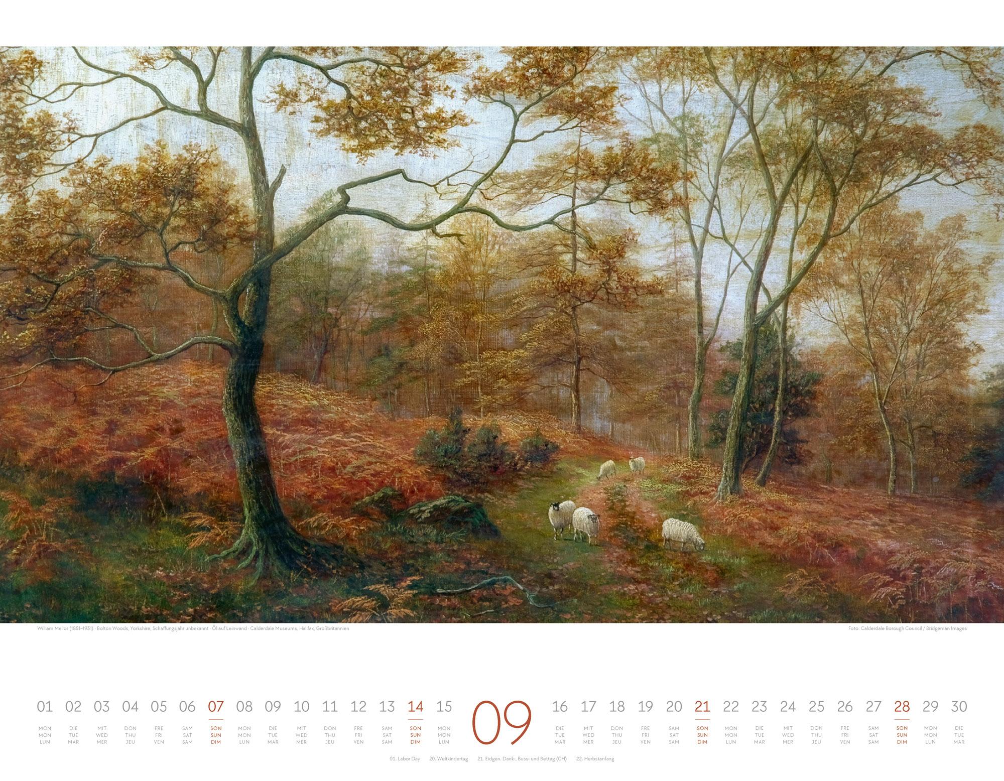 Beispielinhalt (Bild) Kunstwerk Wald Kalender 2025
