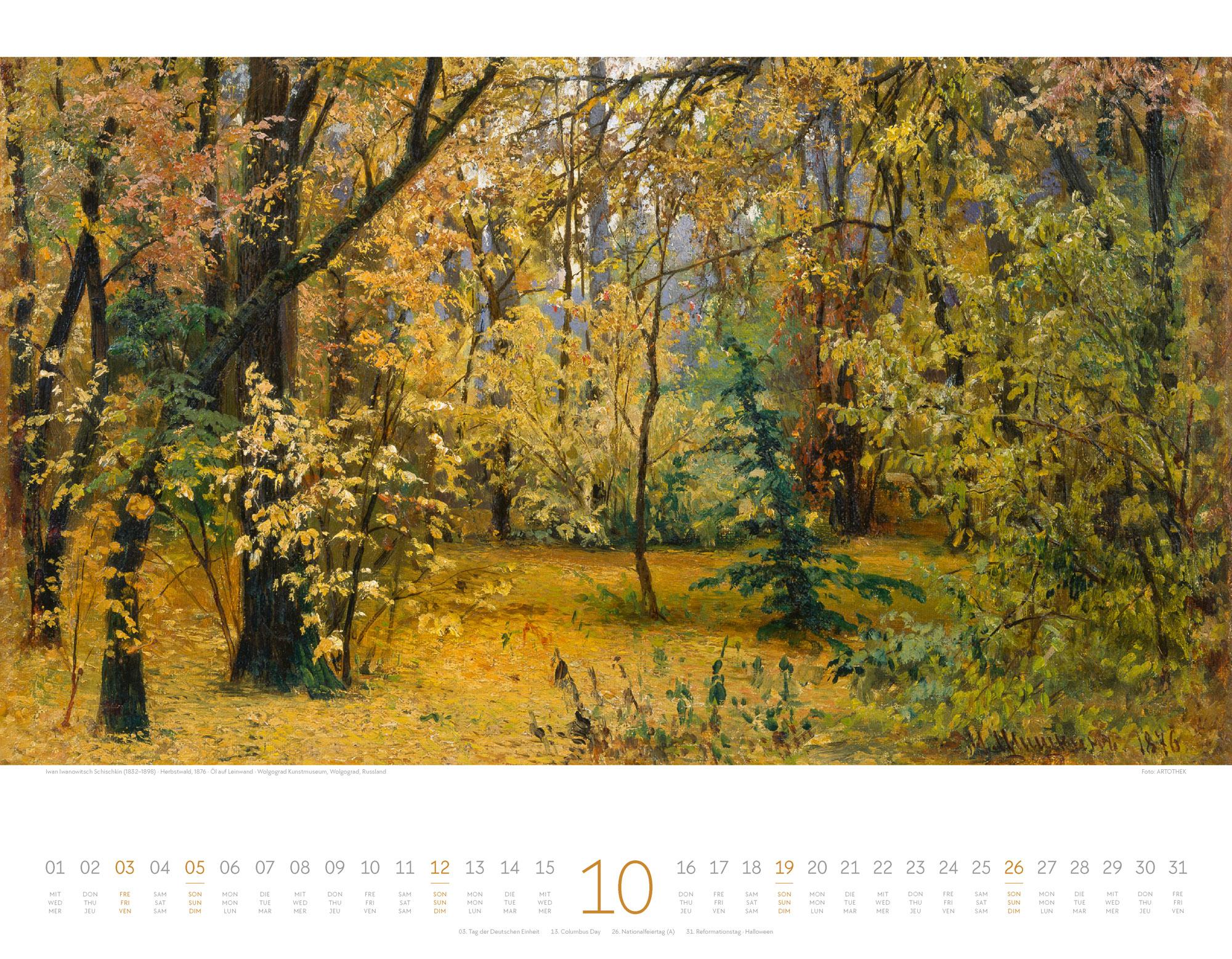 Beispielinhalt (Bild) Kunstwerk Wald Kalender 2025
