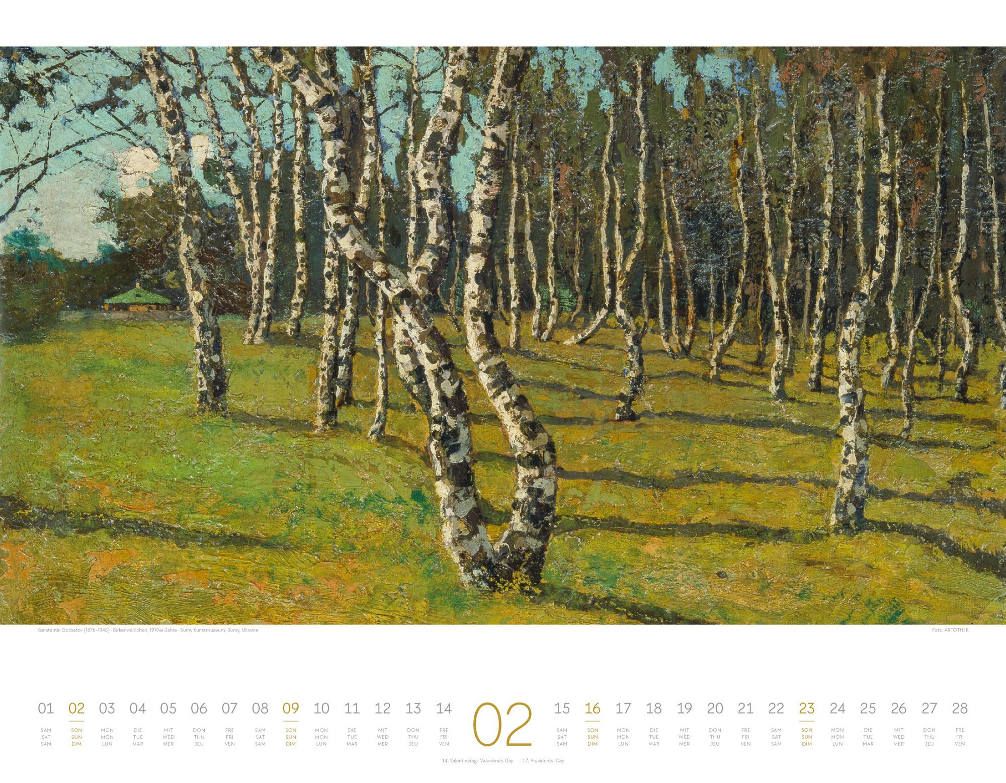 Beispielinhalt (Bild) Kunstwerk Wald Kalender 2025