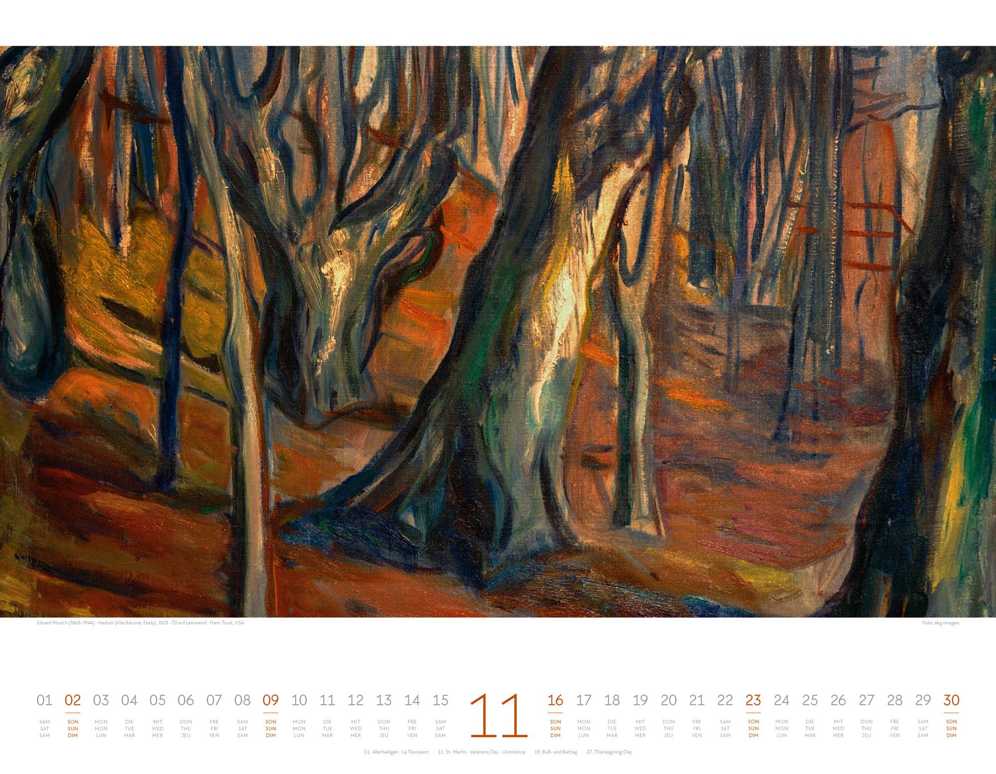 Beispielinhalt (Bild) Kunstwerk Wald Kalender 2025