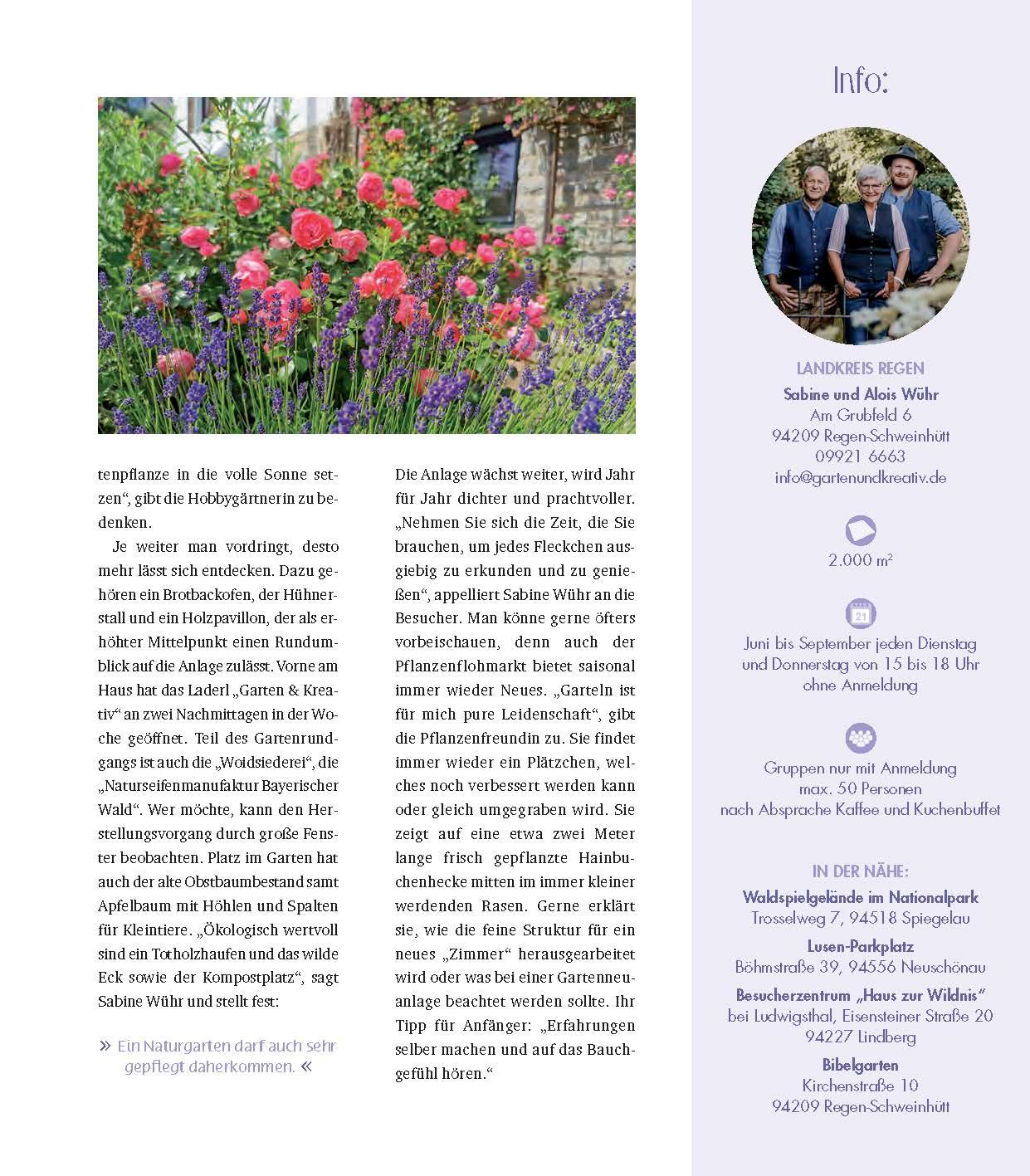Beispielinhalt (Bild) Gartenreise durch Niederbayern und die Oberpfalz