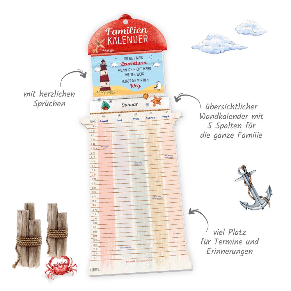 Beispielinhalt (Bild) Trötsch Formkalender Familienkalender Leuchtturm 2025