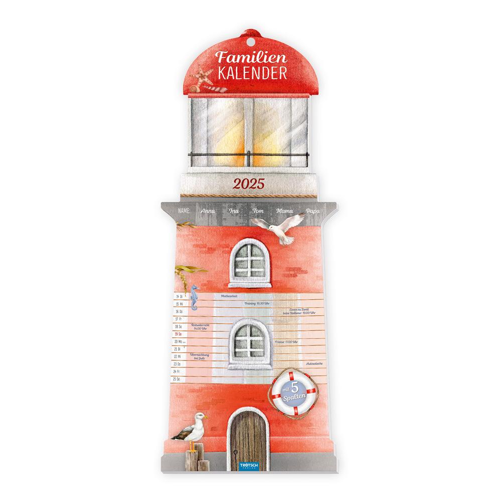 Vorderes Coverbild Trötsch Formkalender Familienkalender Leuchtturm 2025