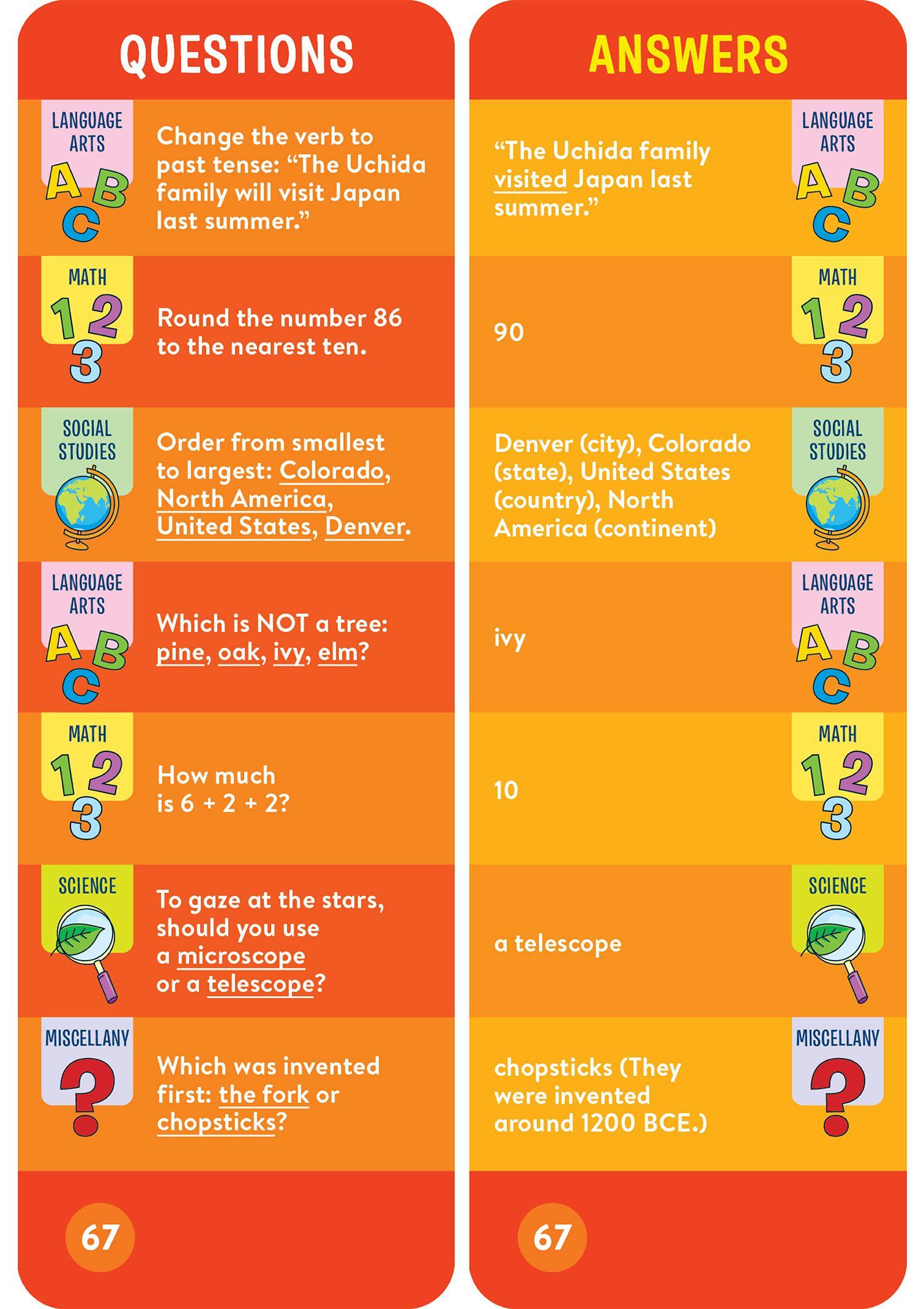 Beispielinhalt (Bild) Brain Quest 2nd Grade Smart Cards Revised 5th Edition