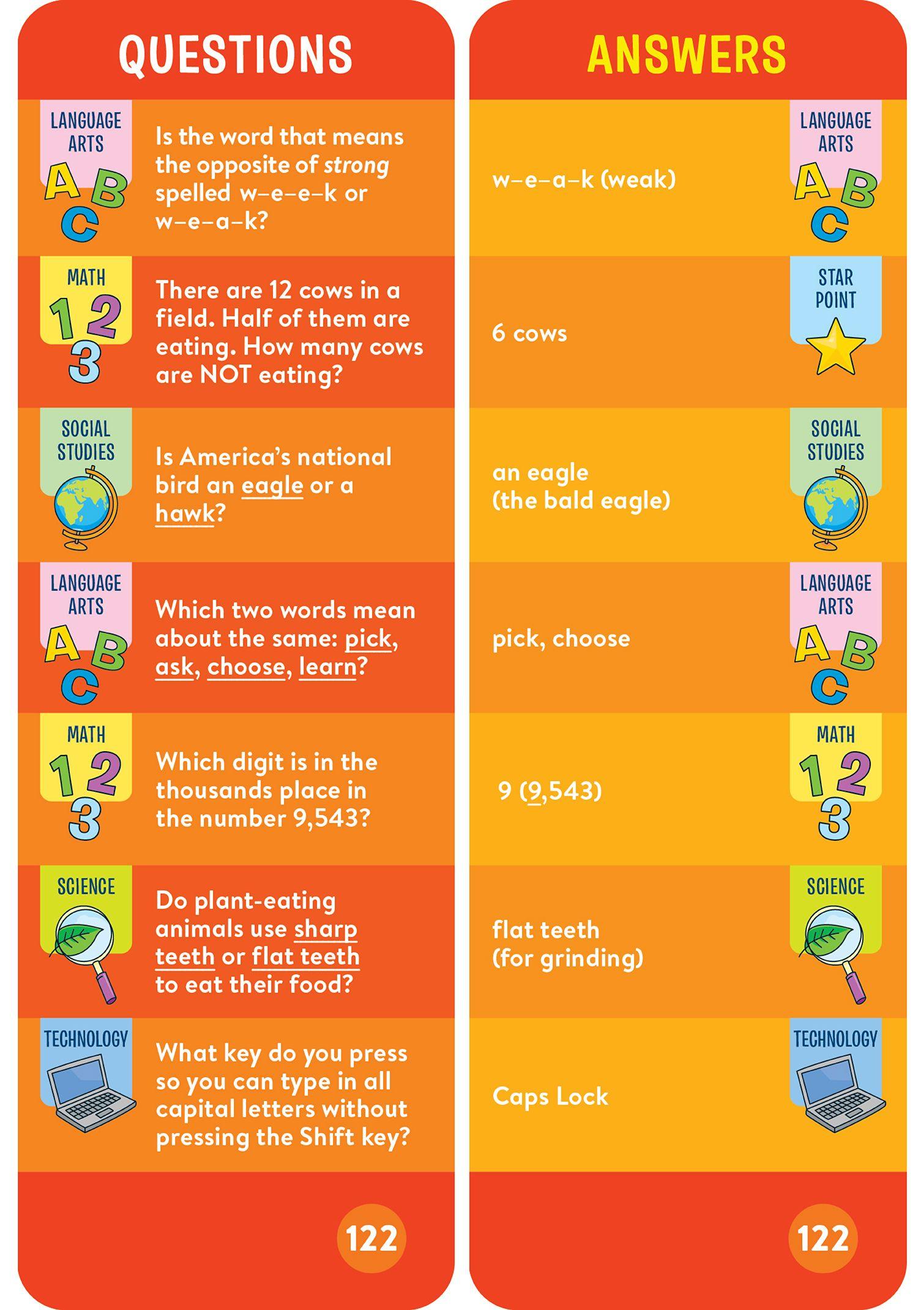Beispielinhalt (Bild) Brain Quest 2nd Grade Smart Cards Revised 5th Edition