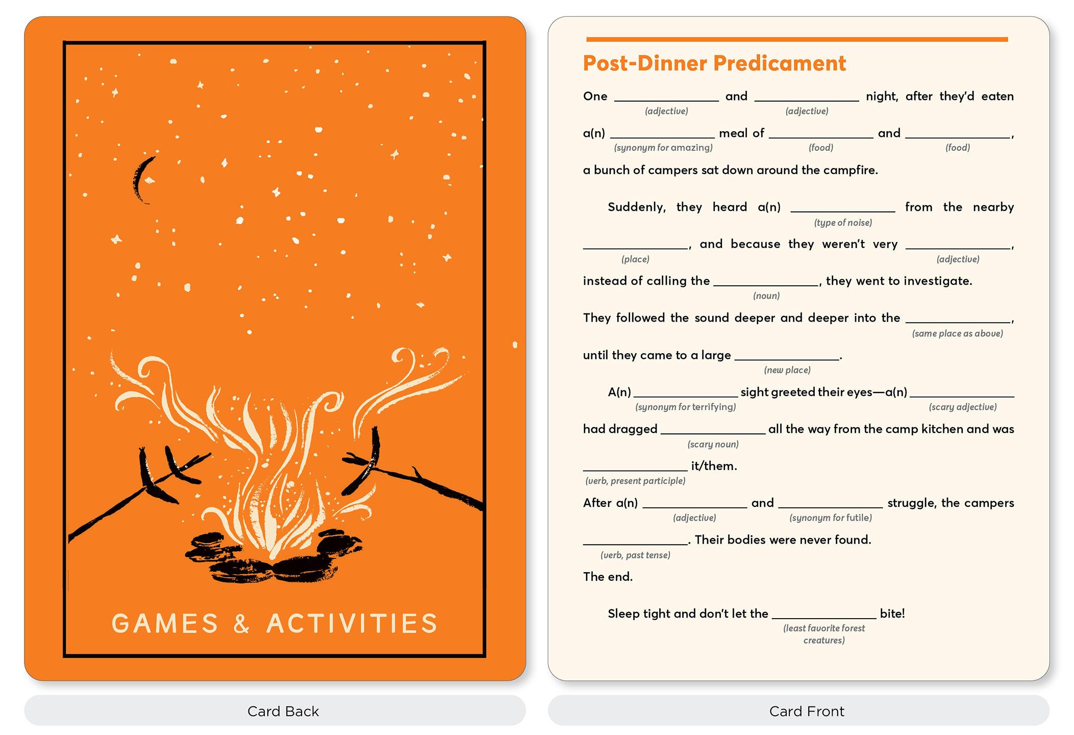 Beispielinhalt (Bild) The Campout Card Deck