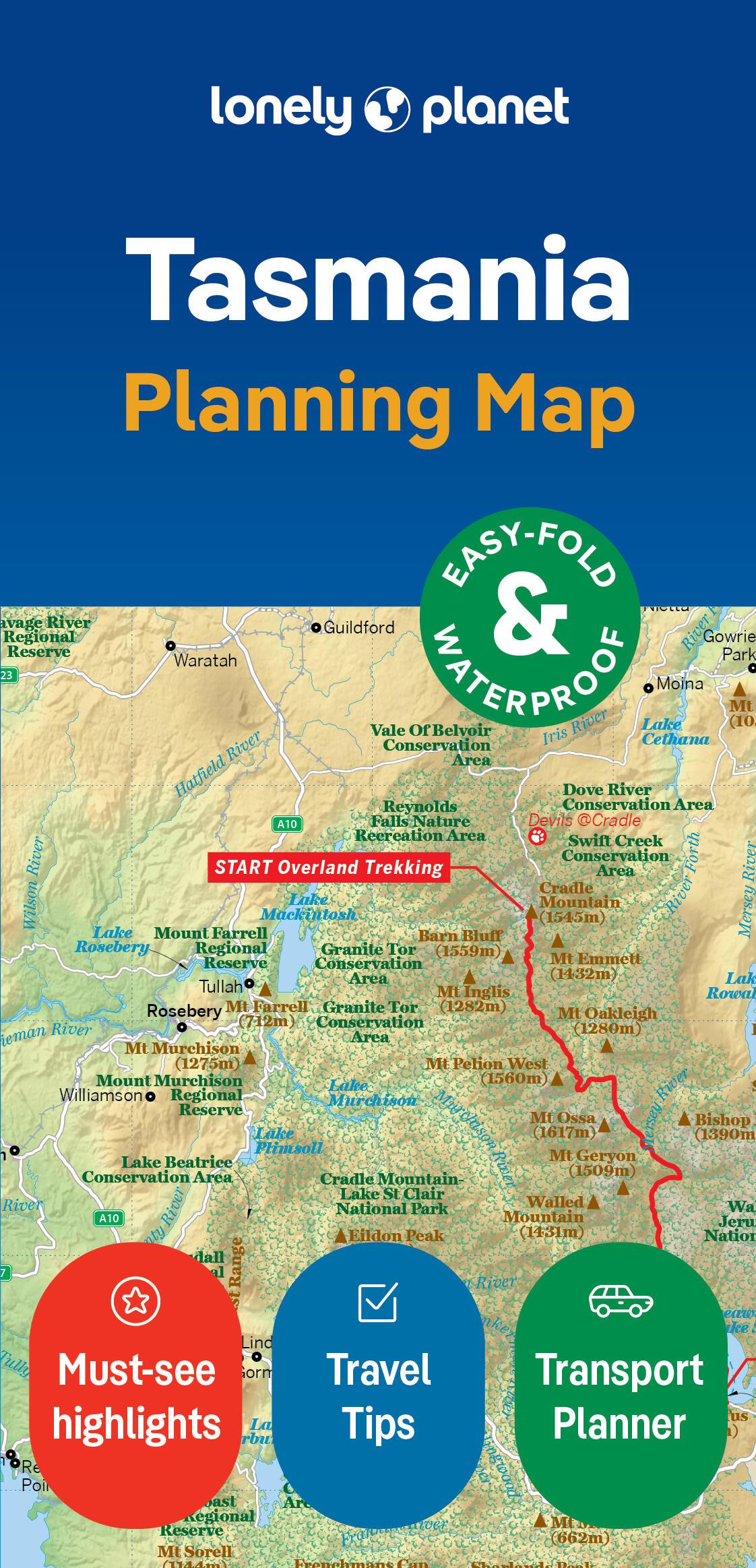 Vorderes Coverbild Lonely Planet Tasmania Planning Map