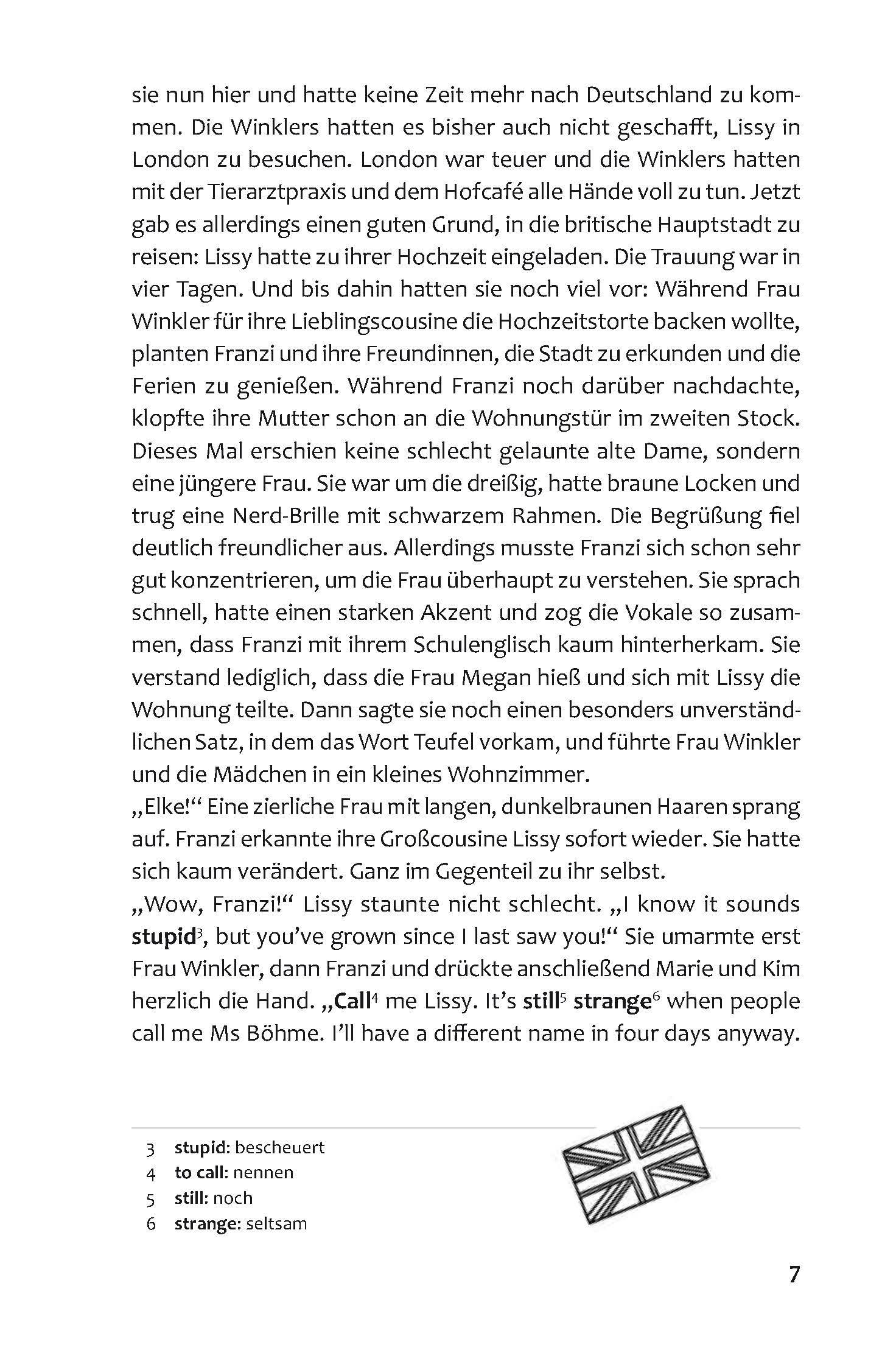 Beispielinhalt (Bild) PONS Die Drei !!! - Tea and Crimes in London