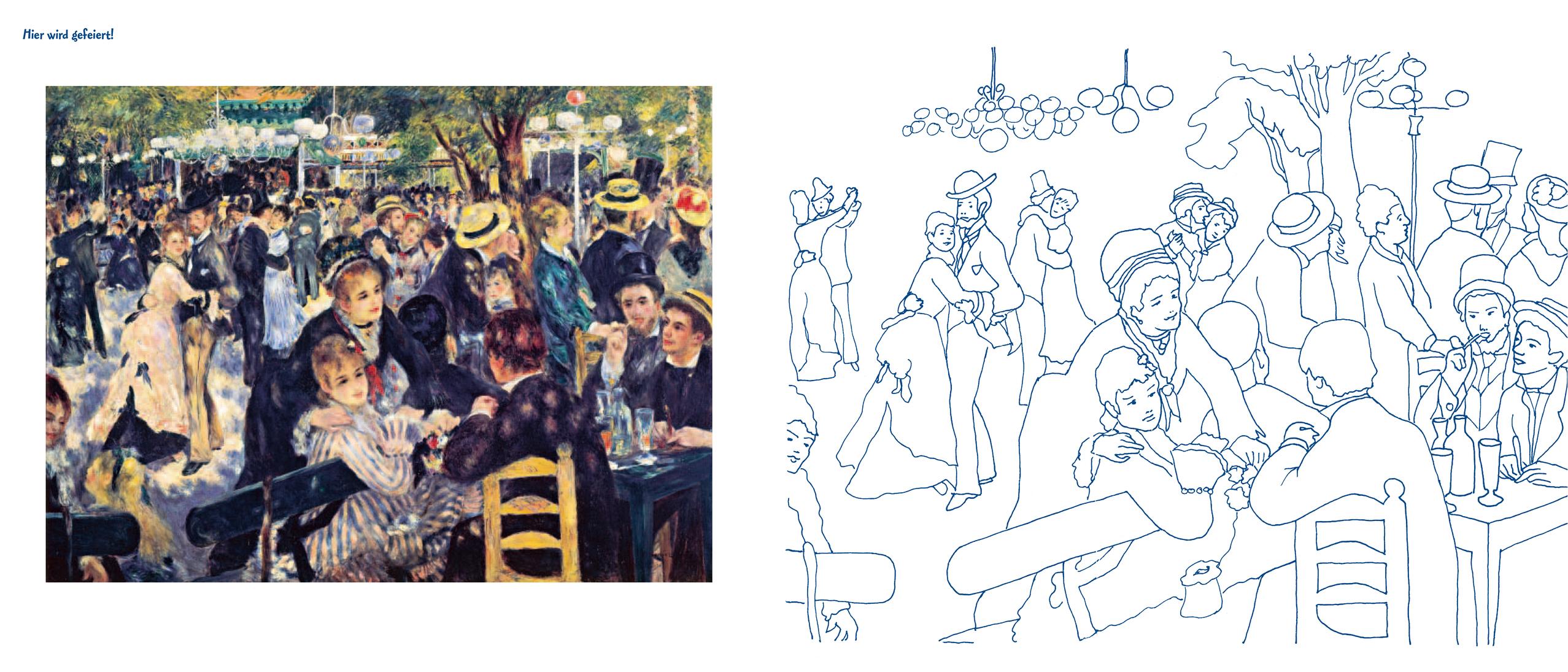 Beispielinhalt (Bild) Kunst-Malbuch Impressionisten