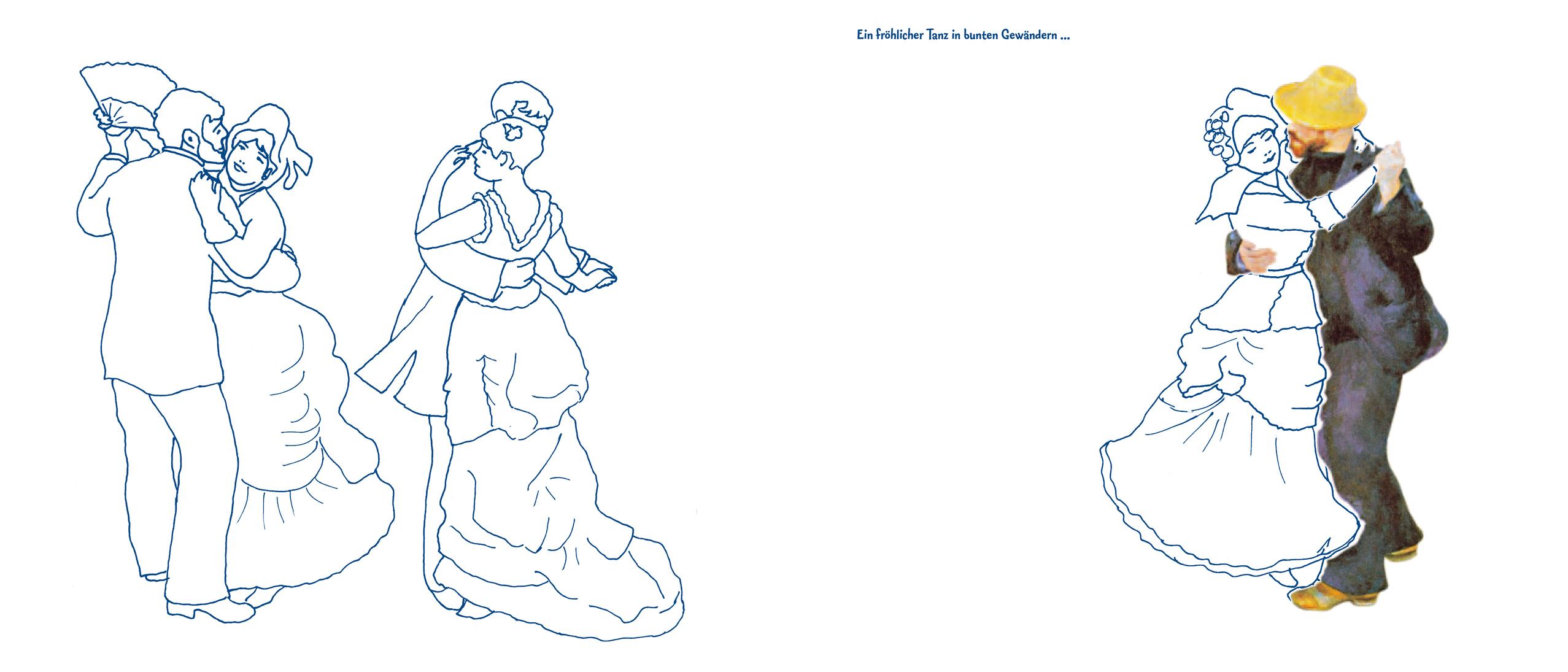 Beispielinhalt (Bild) Kunst-Malbuch Impressionisten