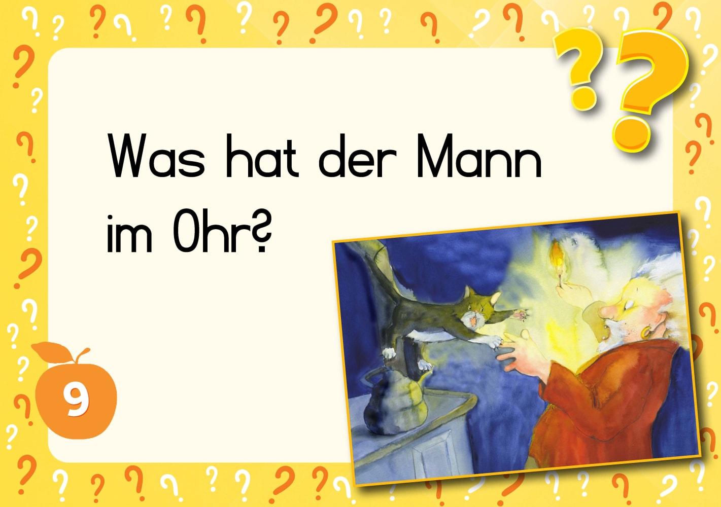 Beispielinhalt (Bild) Lesen üben mit Bilderrätseln zu den Bremer Stadtmusikanten. 34 Bildkarten zur Leseförderung