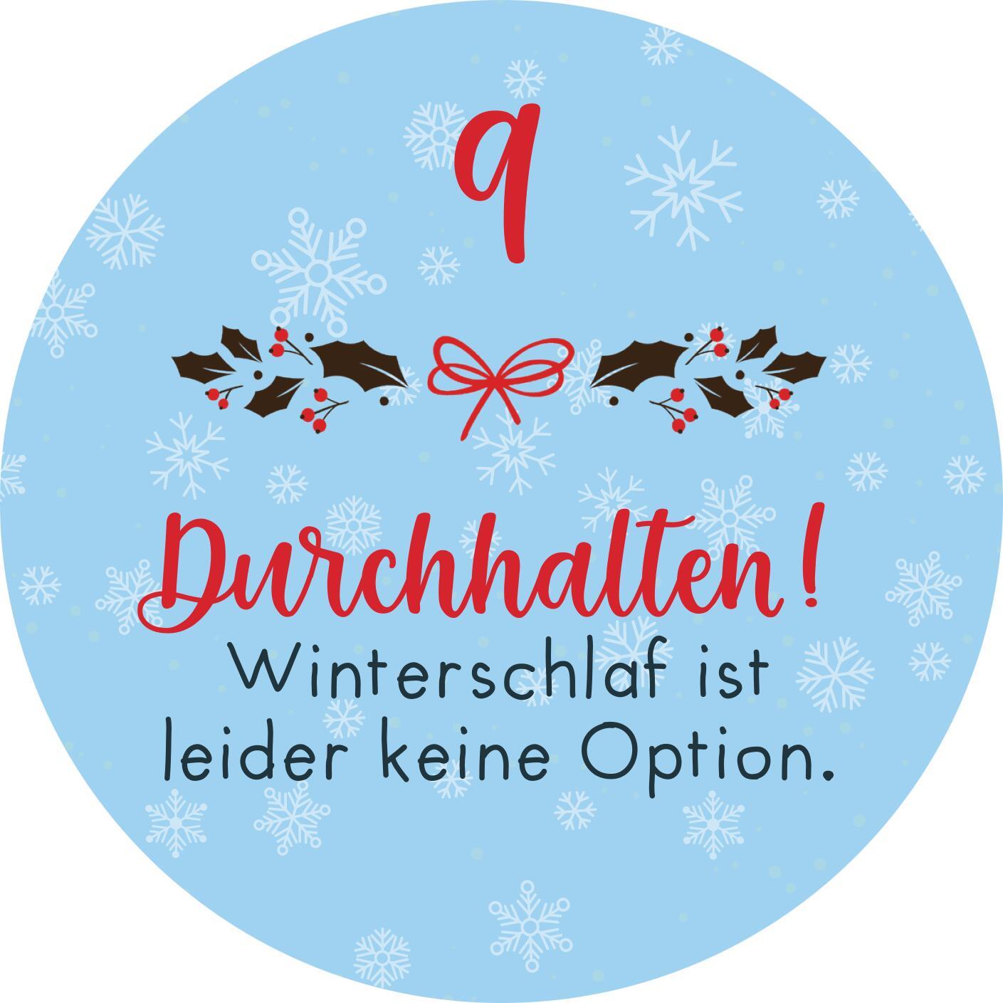 Beispielinhalt (Bild) Adventskalender in der Dose. Christmas Fitness
