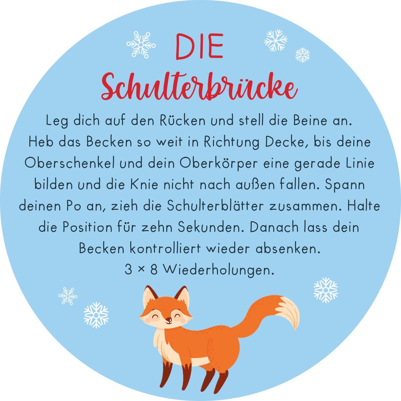 Beispielinhalt (Bild) Adventskalender in der Dose. Christmas Fitness
