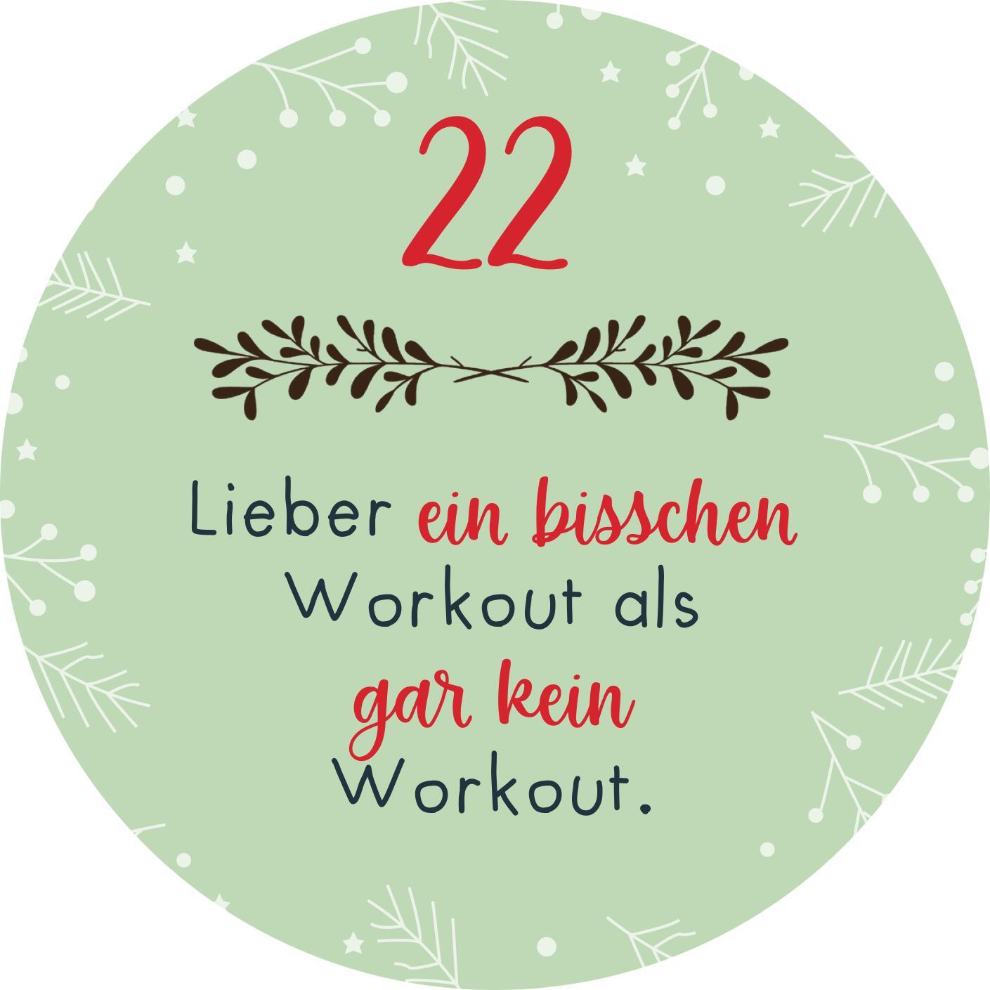 Beispielinhalt (Bild) Adventskalender in der Dose. Christmas Fitness