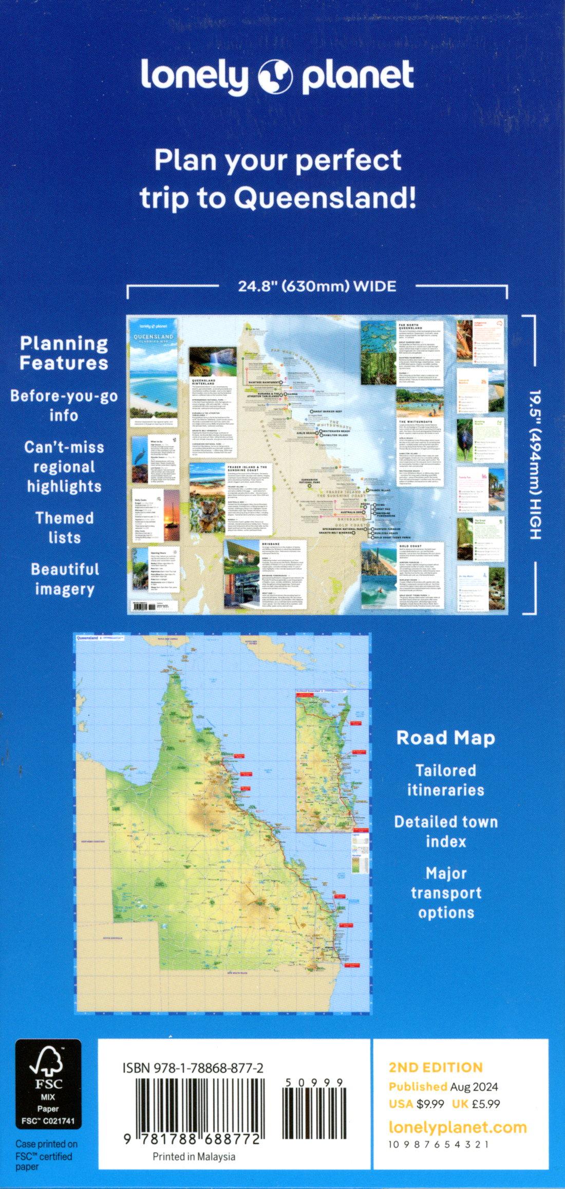 Beispielinhalt (Bild) Lonely Planet Queensland Planning Map