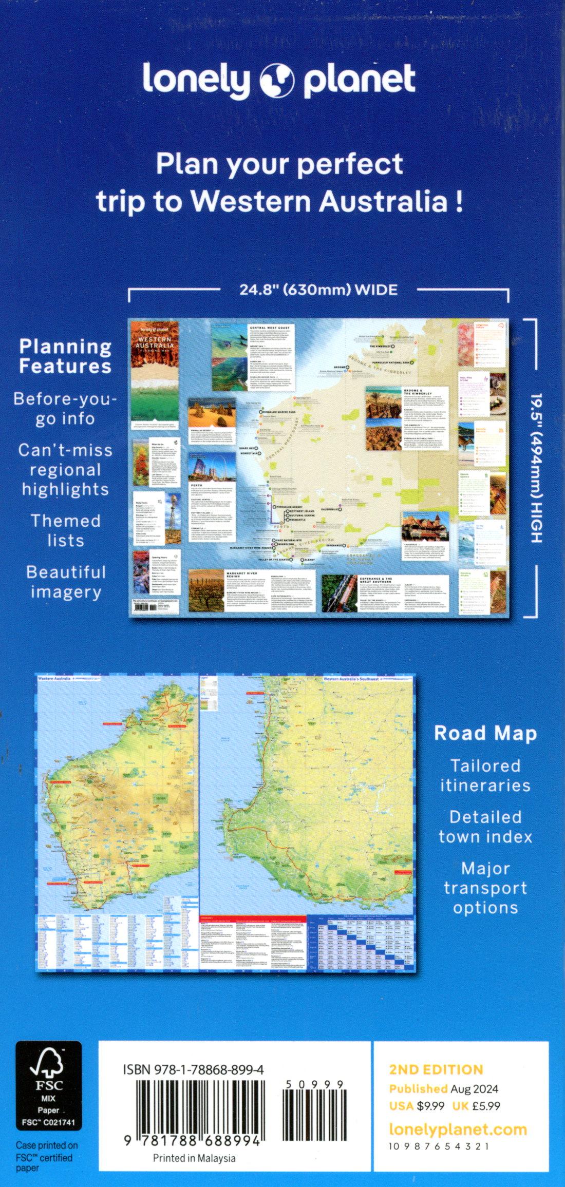 Beispielinhalt (Bild) Lonely Planet Western Australia Planning Map