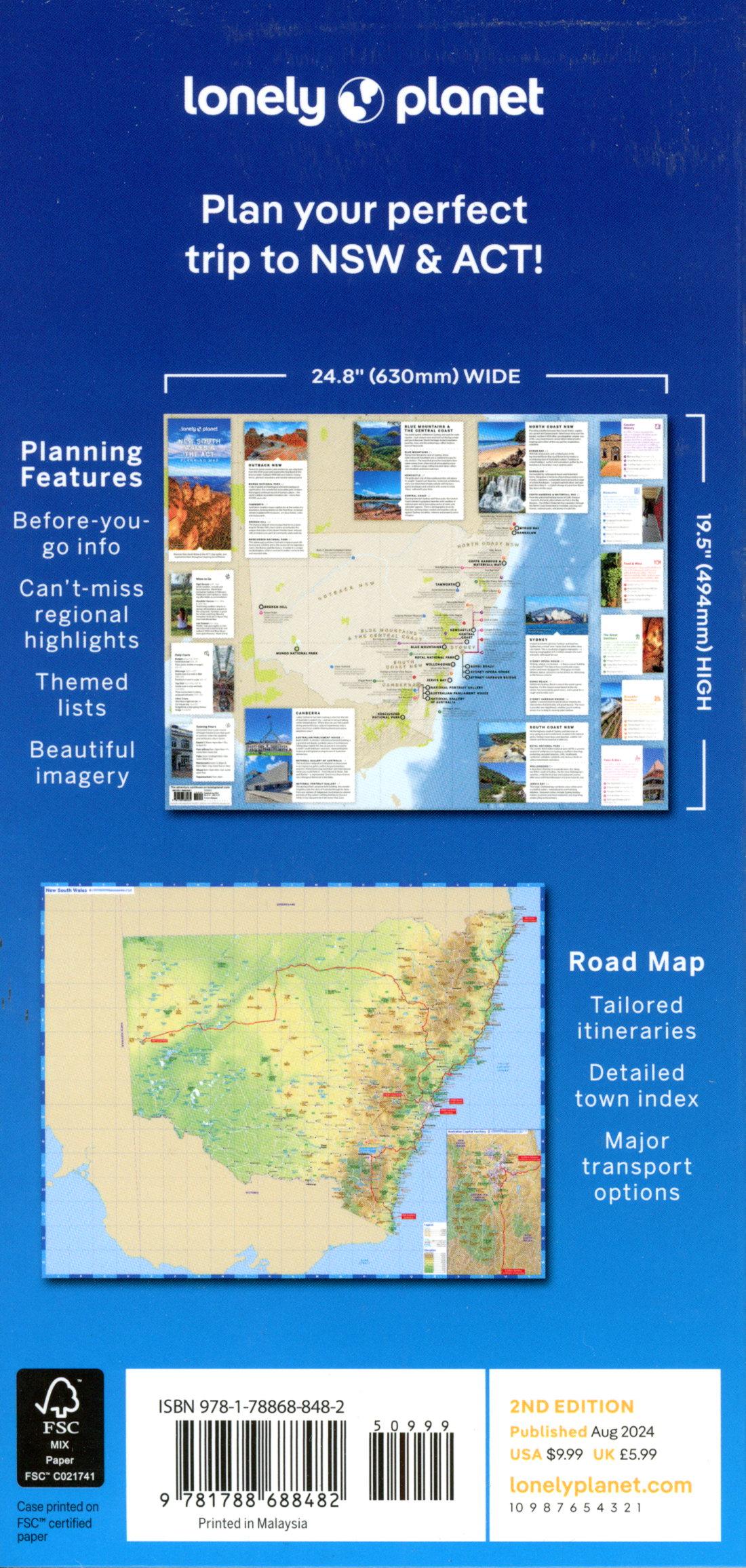 Beispielinhalt (Bild) Lonely Planet New South Wales & ACT Planning Map