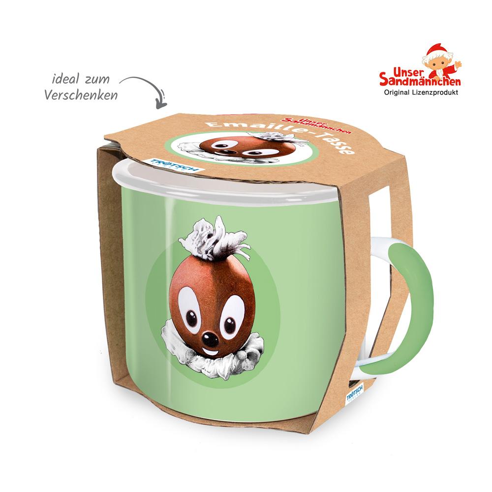 Beispielinhalt (Bild) Trötsch Unser Sandmännchen Emailletasse Pittiplatsch