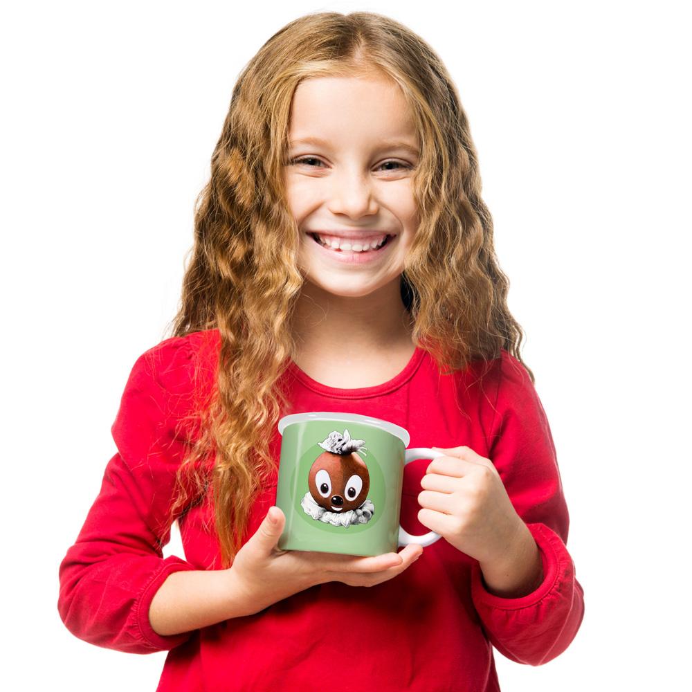 Beispielinhalt (Bild) Trötsch Unser Sandmännchen Emailletasse Pittiplatsch