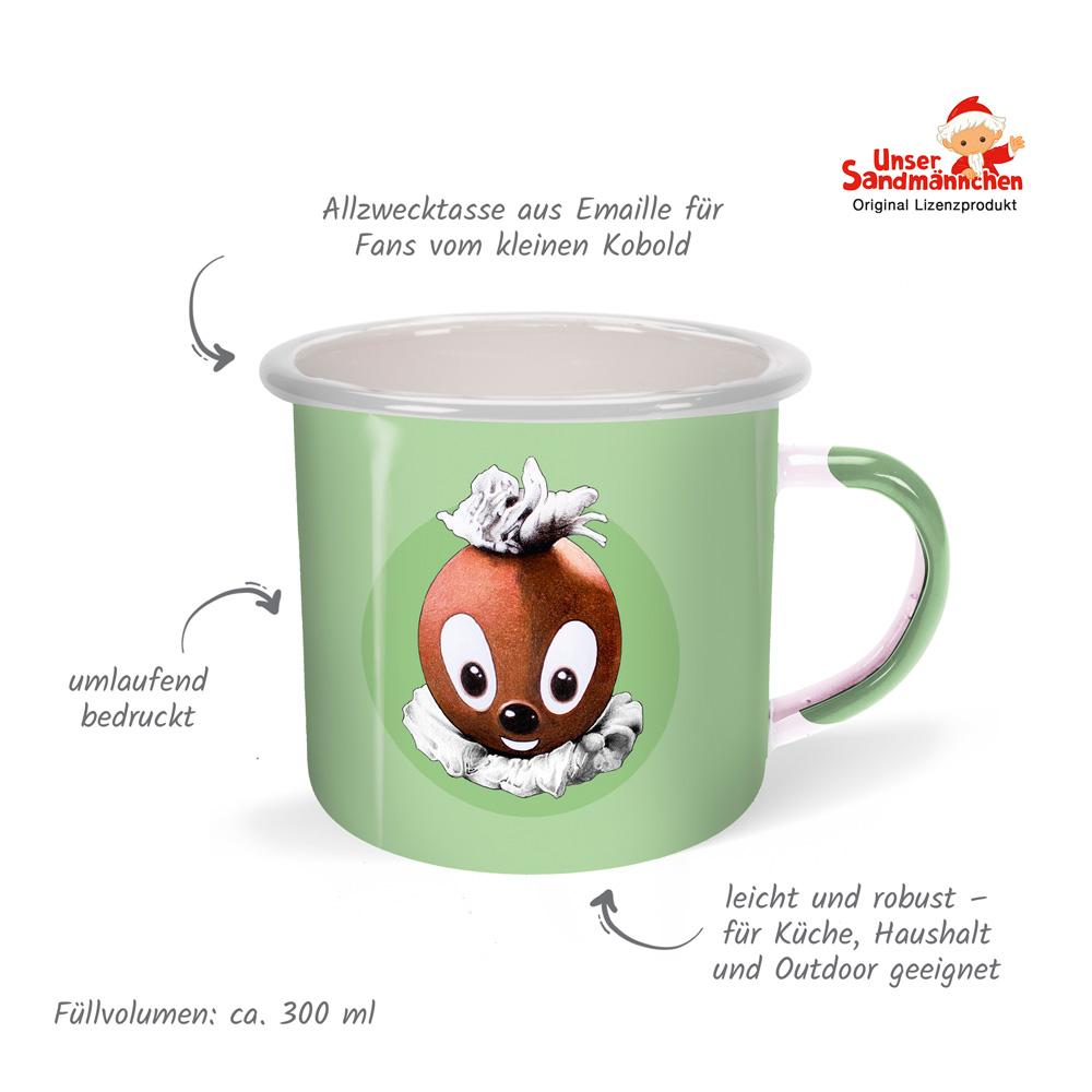Beispielinhalt (Bild) Trötsch Unser Sandmännchen Emailletasse Pittiplatsch