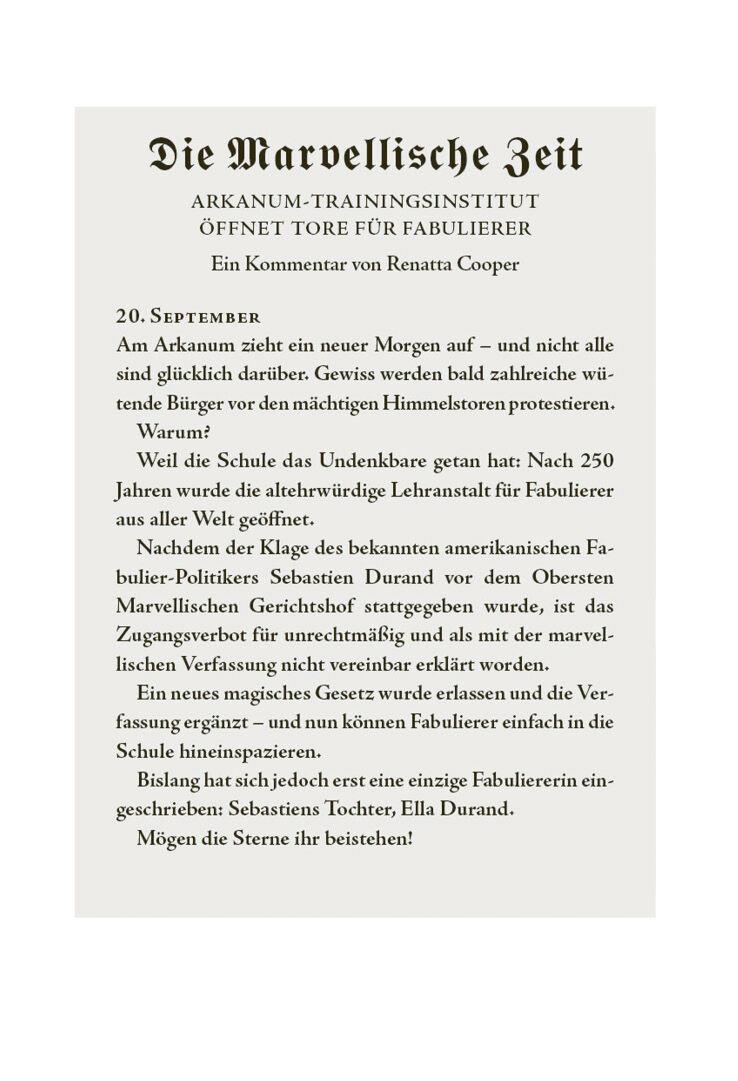 Beispielinhalt (Bild) Die Marveller - Magie aus Licht und Dunkelheit - Das gefährliche erste Jahr