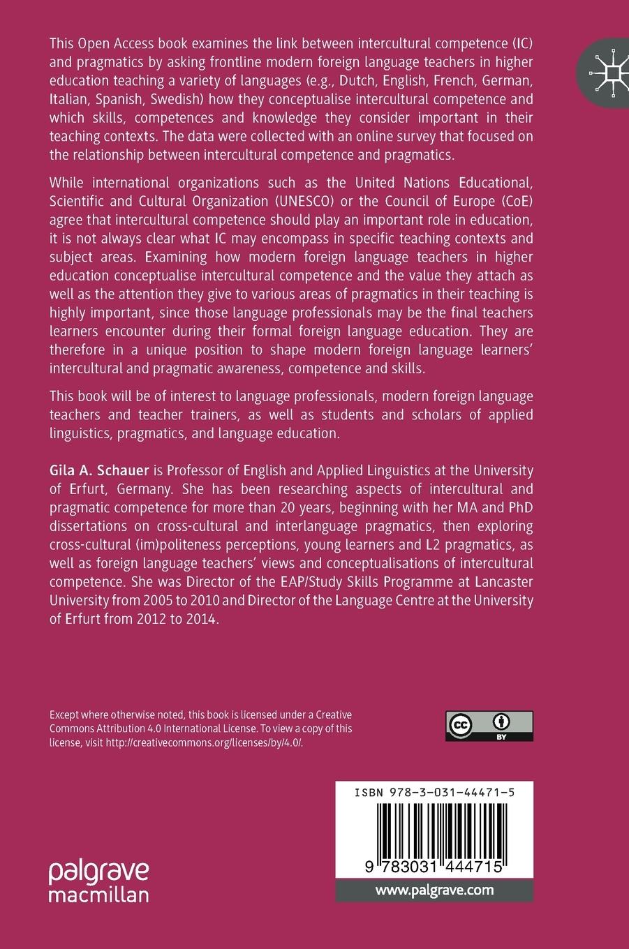 Rückseitencover Intercultural Competence and Pragmatics