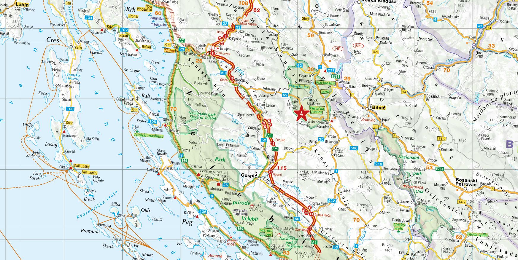 Beispielinhalt (Bild) MARCO POLO Reisekarte Kroatien, Serbien, Bosnien und Herzegowina 1:650.000