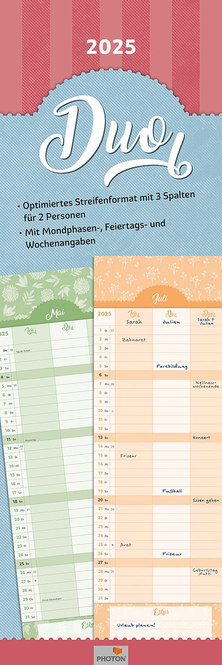 Vorderes Coverbild Planer "DUO" Kalender 2025