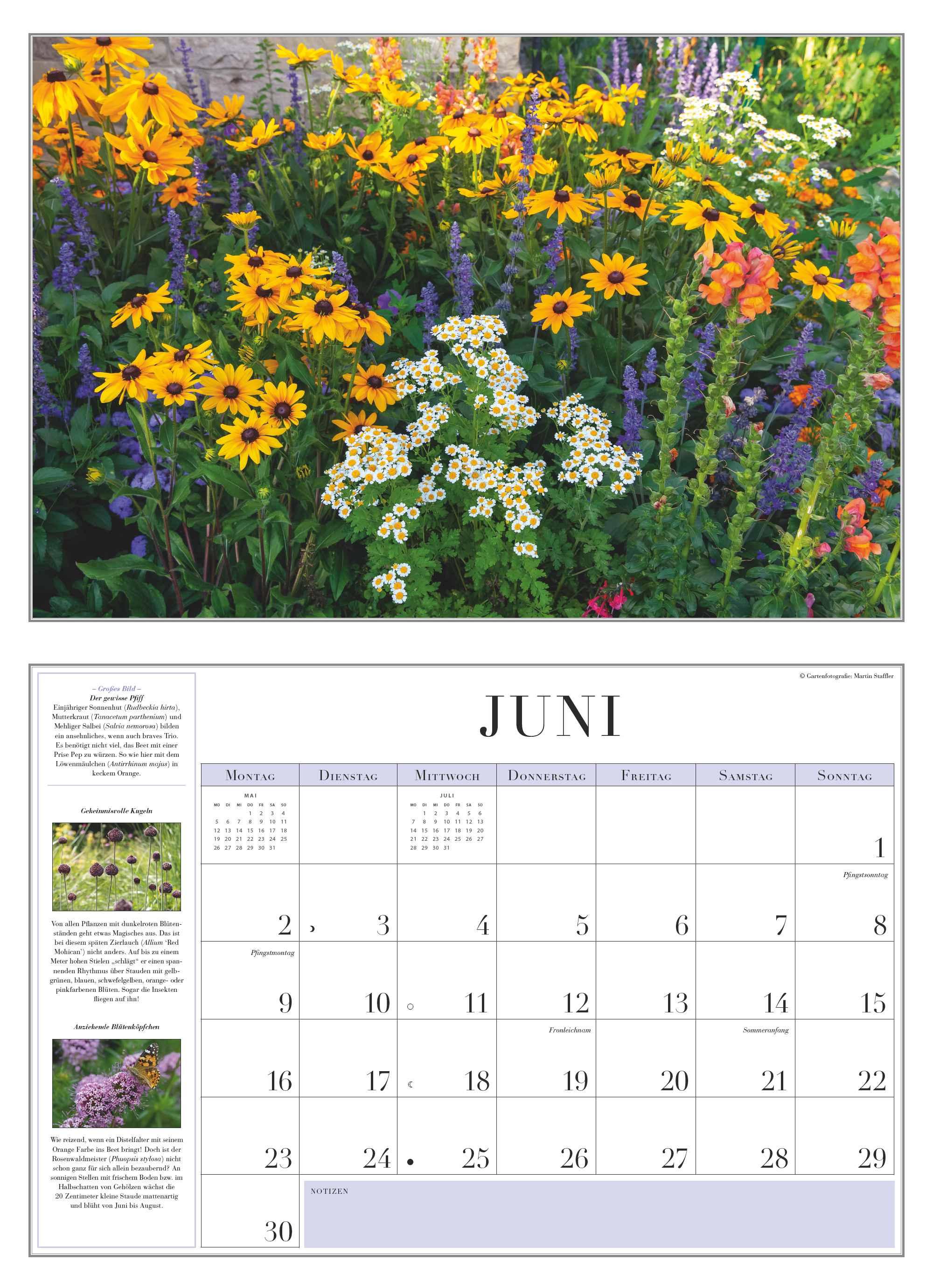 Beispielinhalt (Bild) Garten-Kalender 2025 - Broschürenkalender - mit informativen Texten - mit Jahresplaner - Format 42 x 29 cm