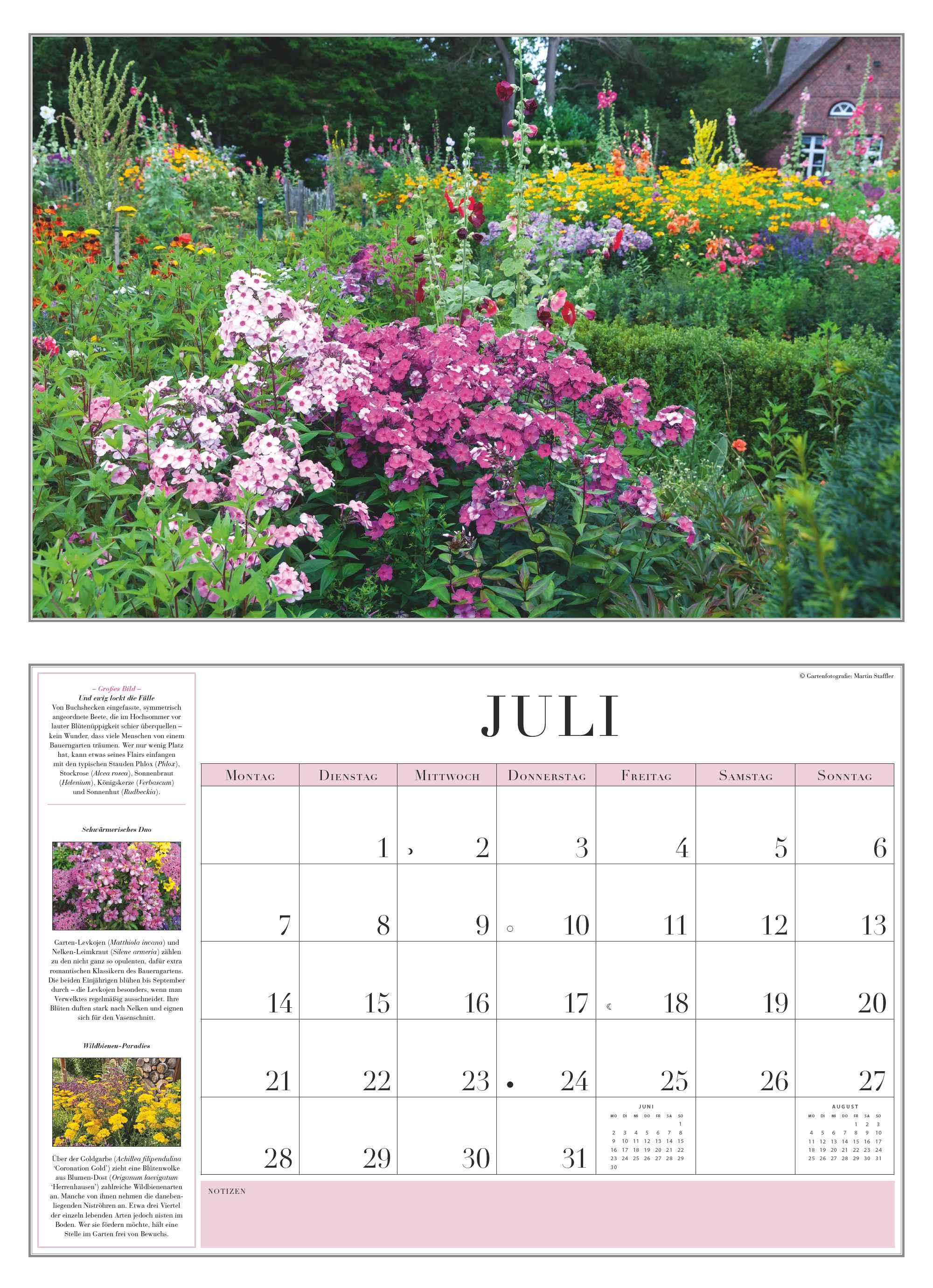 Beispielinhalt (Bild) Garten-Kalender 2025 - Broschürenkalender - mit informativen Texten - mit Jahresplaner - Format 42 x 29 cm