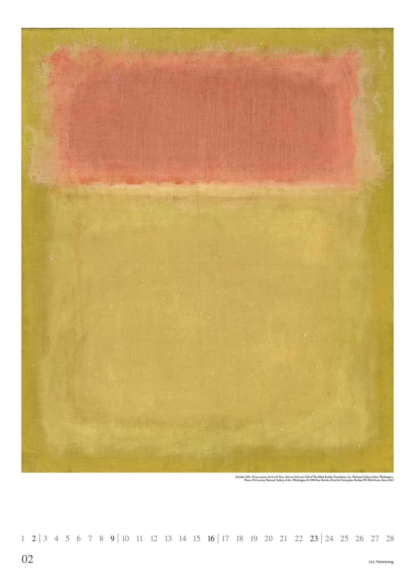 Beispielinhalt (Bild) Mark Rothko 2025 - Kunst-Kalender - Poster-Kalender - 50x70