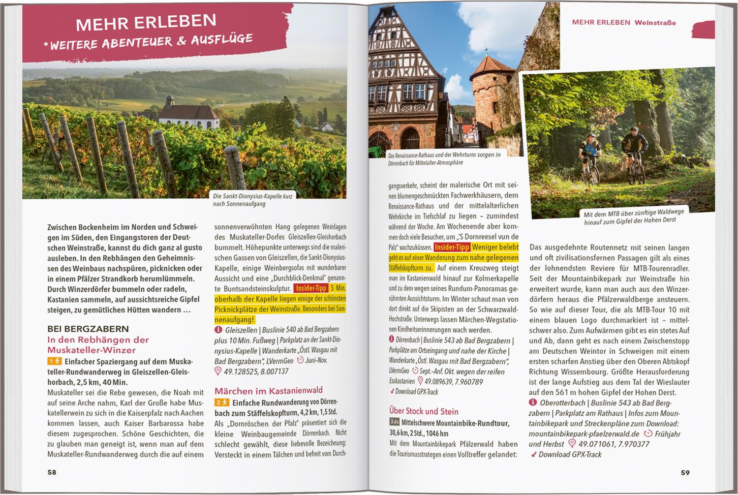 Beispielinhalt (Bild) MARCO POLO OUTDOOR GUIDE Reiseführer Pfalz