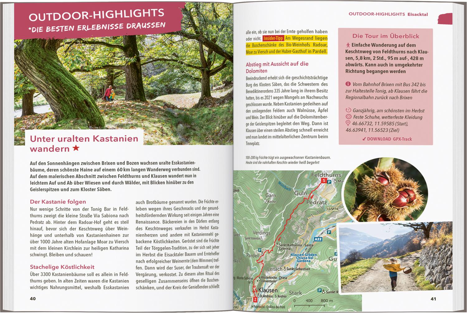 Beispielinhalt (Bild) MARCO POLO OUTDOOR GUIDE Reiseführer Südtirol