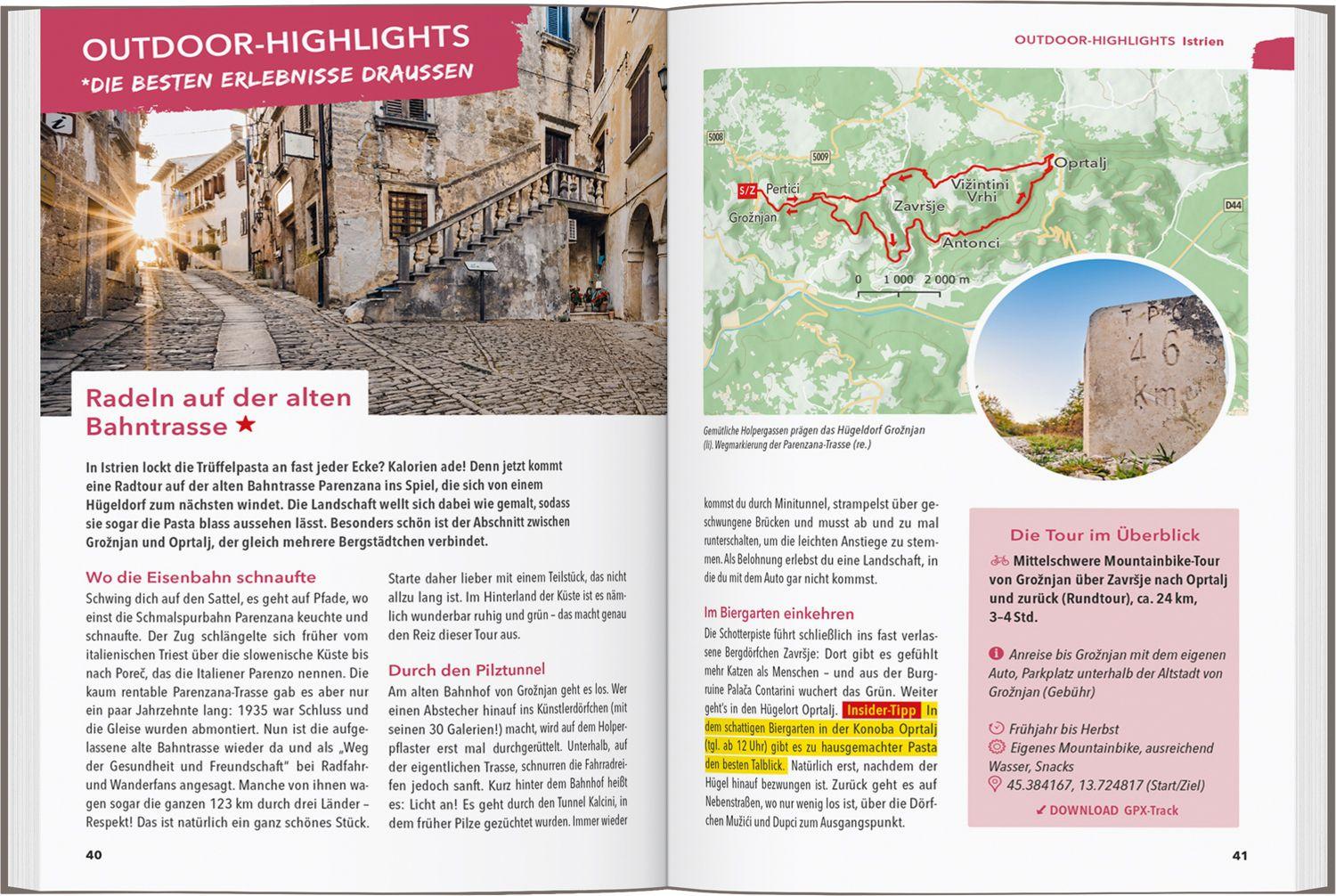 Beispielinhalt (Bild) MARCO POLO OUTDOOR GUIDE Reiseführer Kroatische Küste