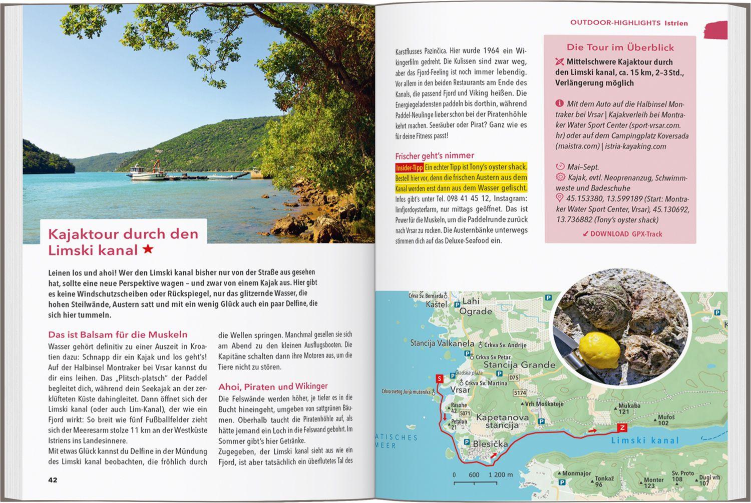 Beispielinhalt (Bild) MARCO POLO OUTDOOR GUIDE Reiseführer Kroatische Küste