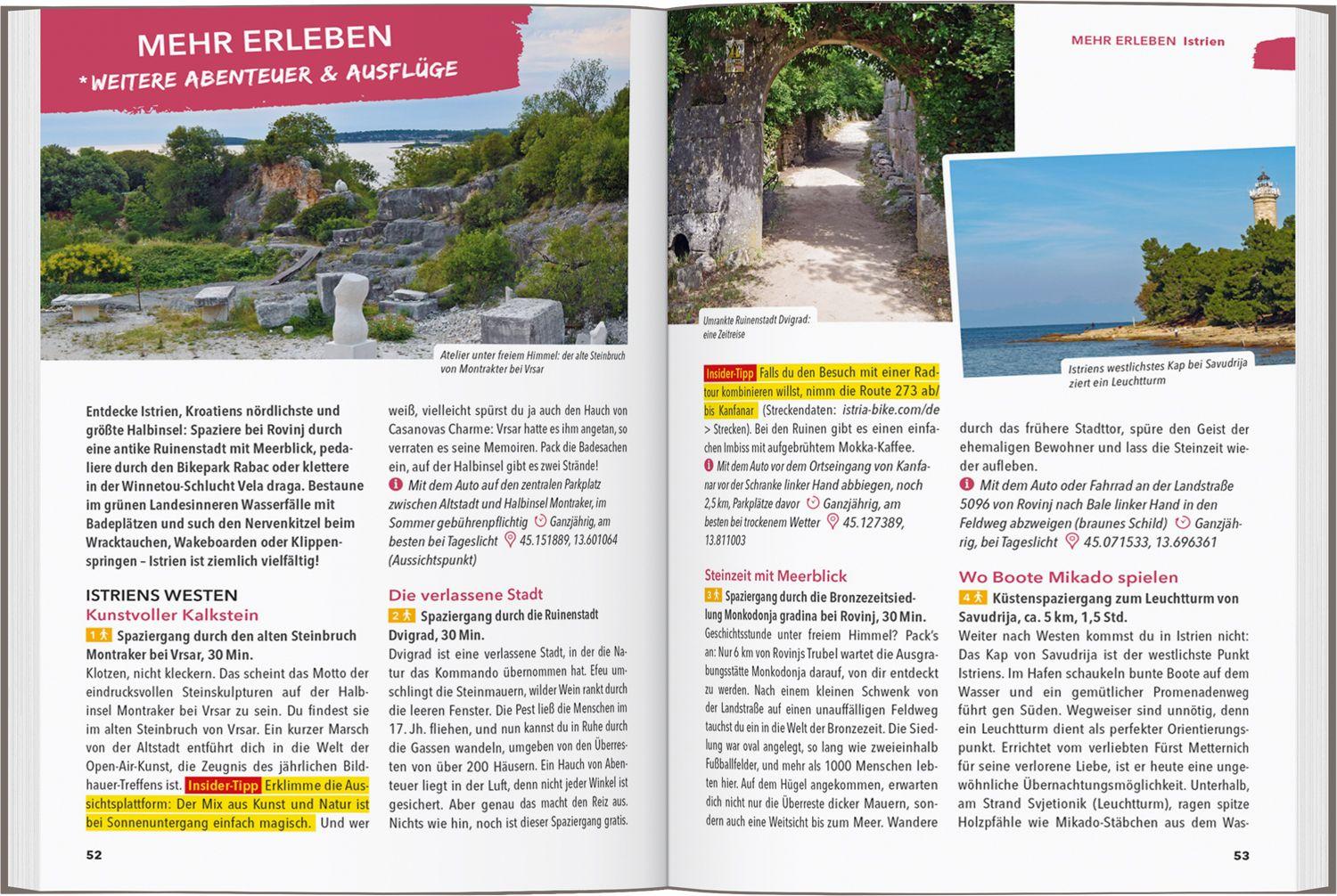 Beispielinhalt (Bild) MARCO POLO OUTDOOR GUIDE Reiseführer Kroatische Küste
