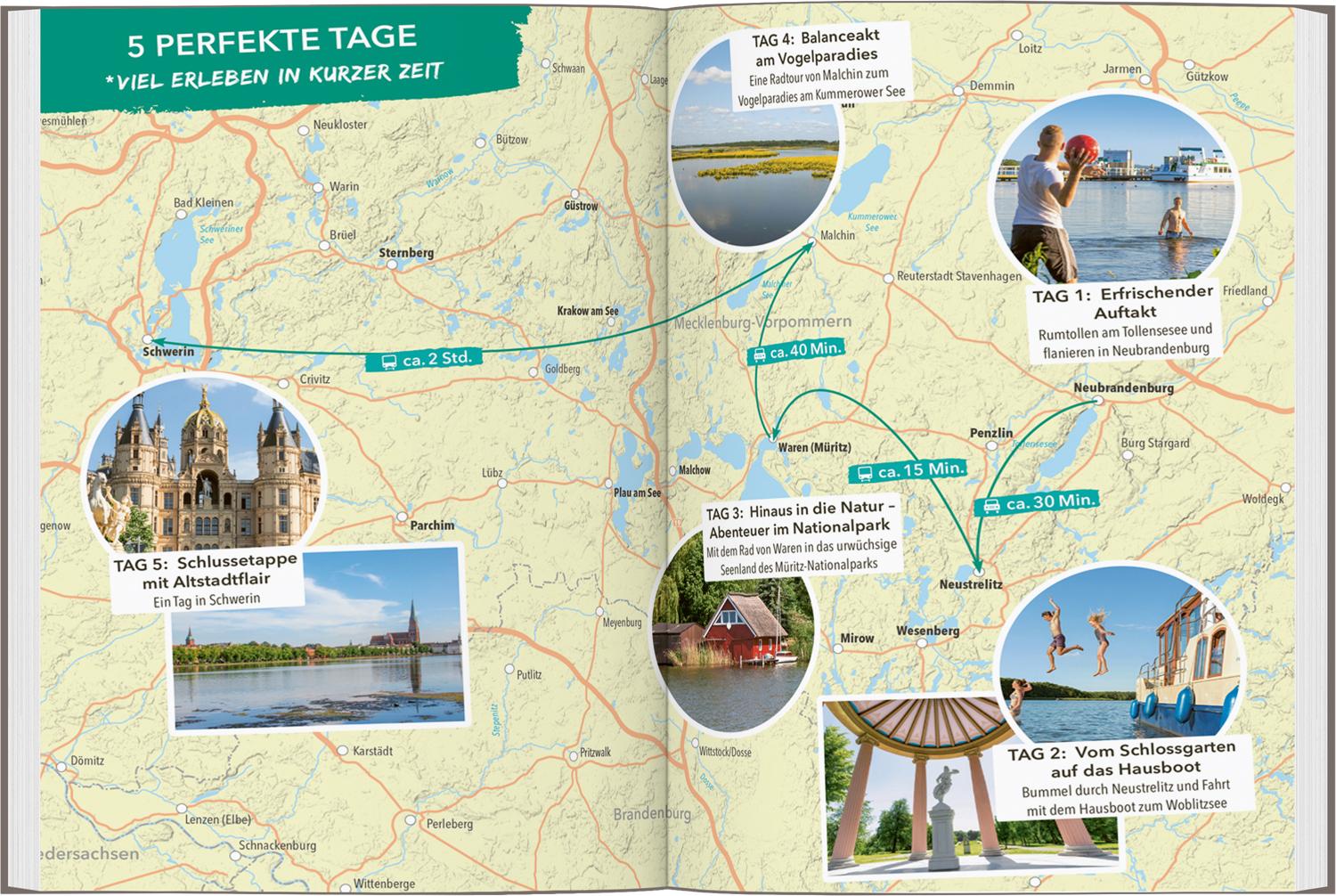 Beispielinhalt (Bild) MARCO POLO OUTDOOR GUIDE Reiseführer Mecklenburgische Seenplatte