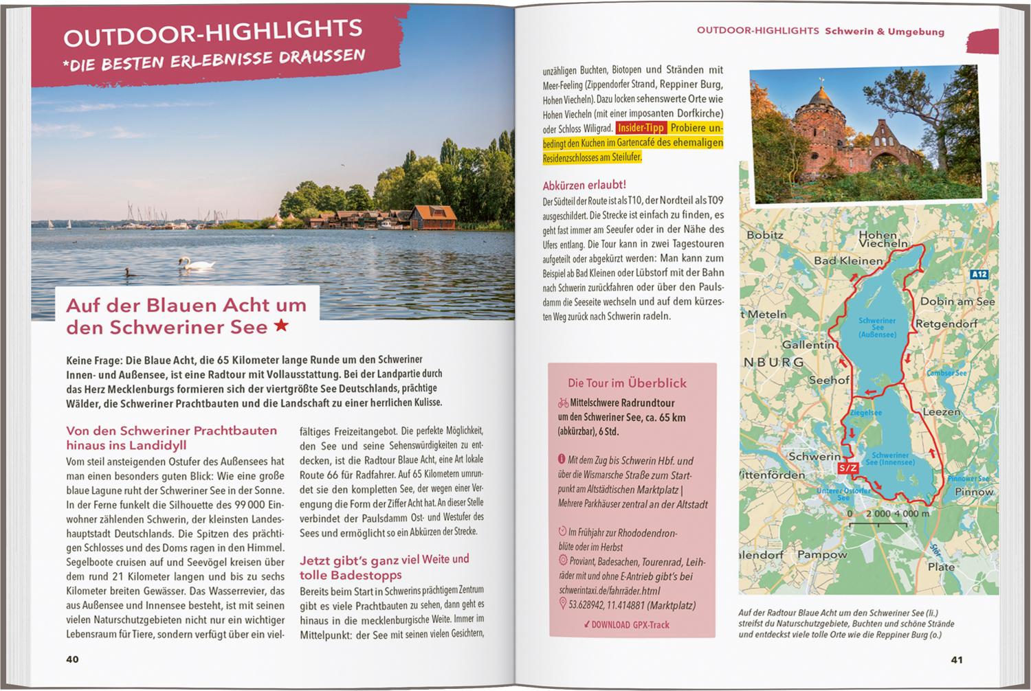 Beispielinhalt (Bild) MARCO POLO OUTDOOR GUIDE Reiseführer Mecklenburgische Seenplatte