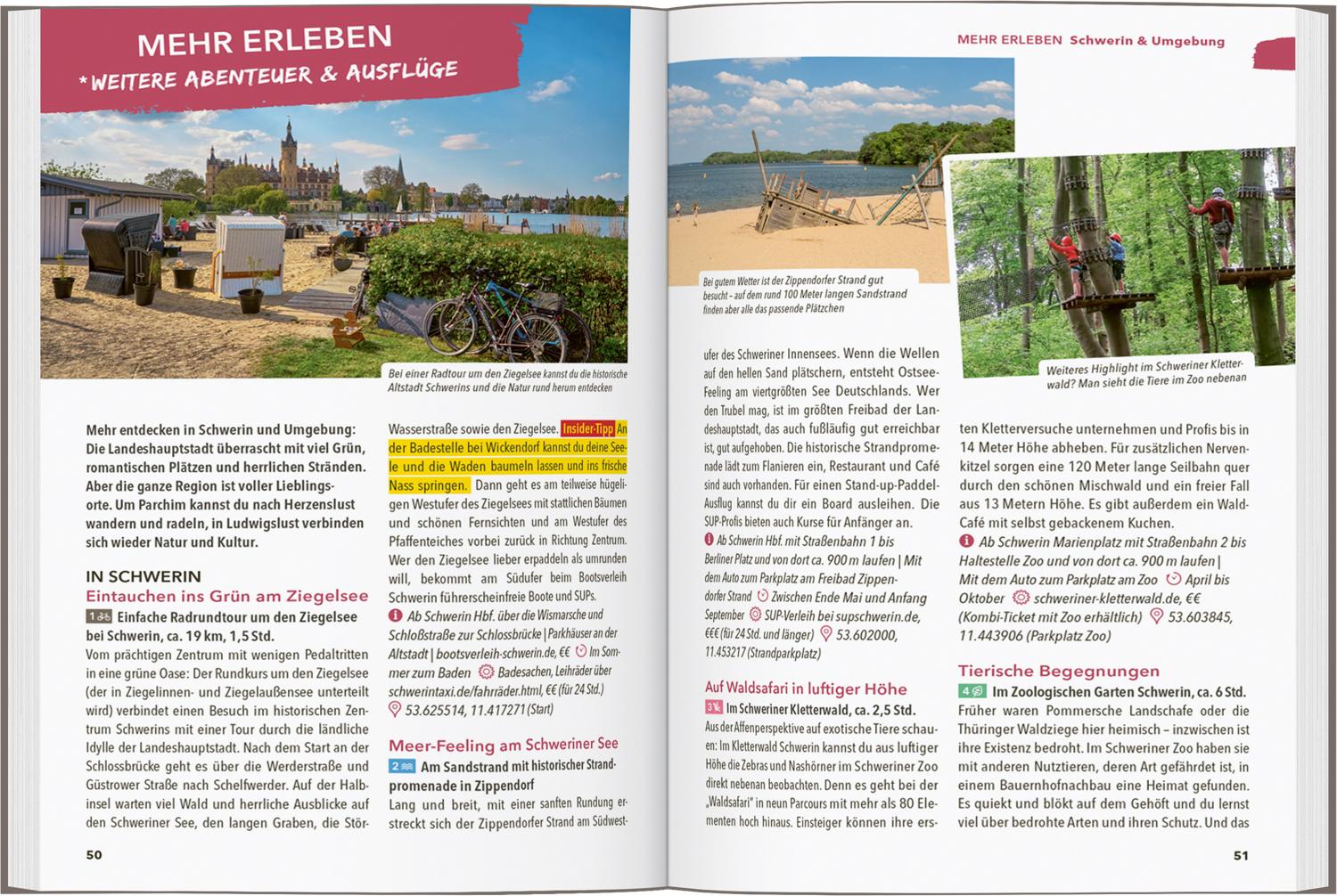 Beispielinhalt (Bild) MARCO POLO OUTDOOR GUIDE Reiseführer Mecklenburgische Seenplatte
