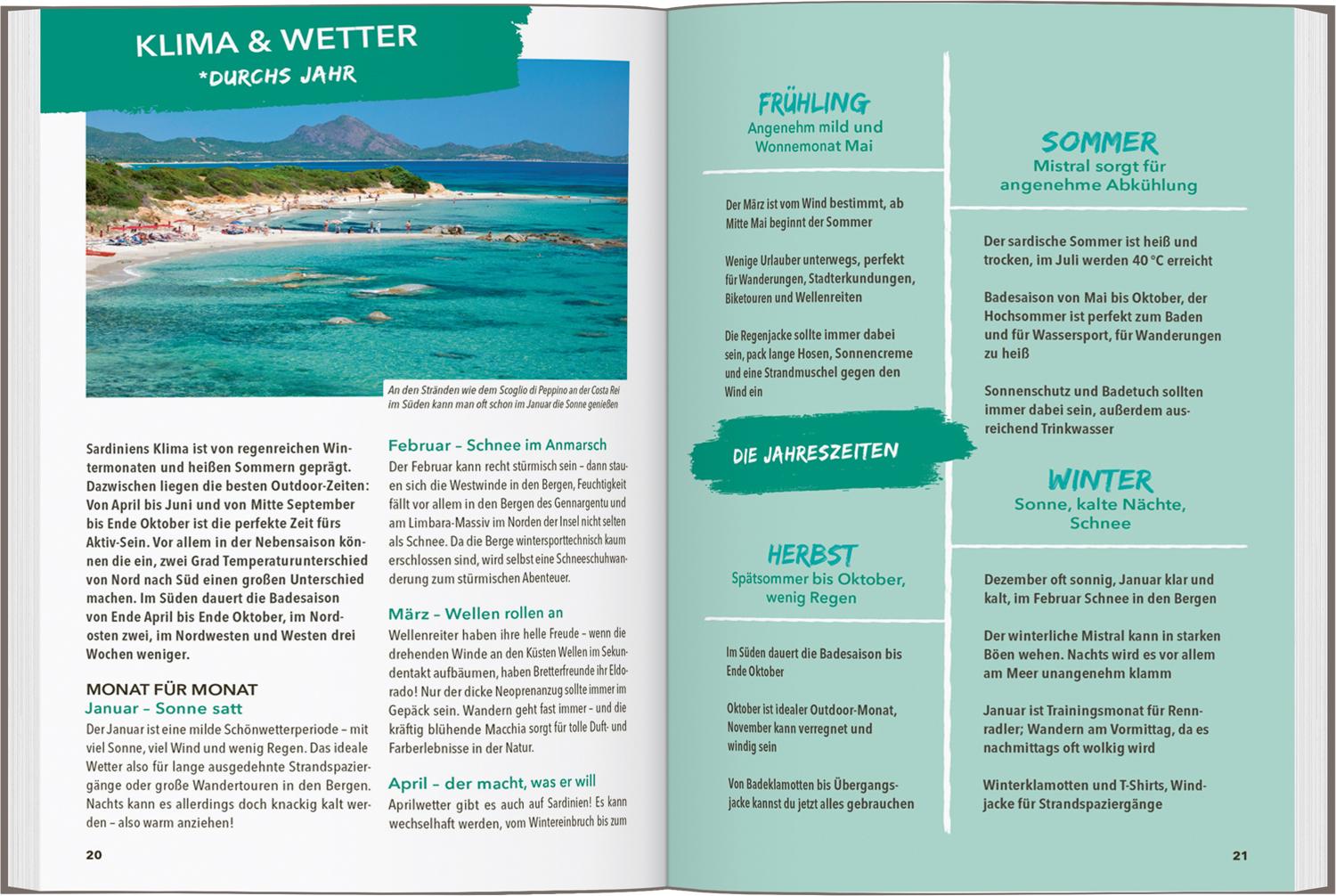 Beispielinhalt (Bild) MARCO POLO OUTDOOR GUIDE Reiseführer Sardinien