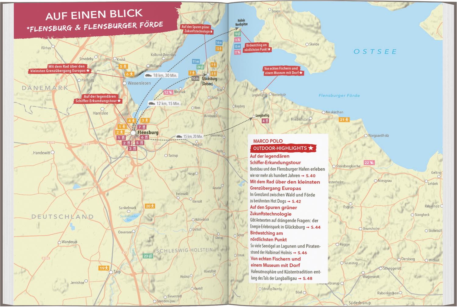 Beispielinhalt (Bild) MARCO POLO OUTDOOR GUIDE Reiseführer Ostseeküste Schleswig-Holstein