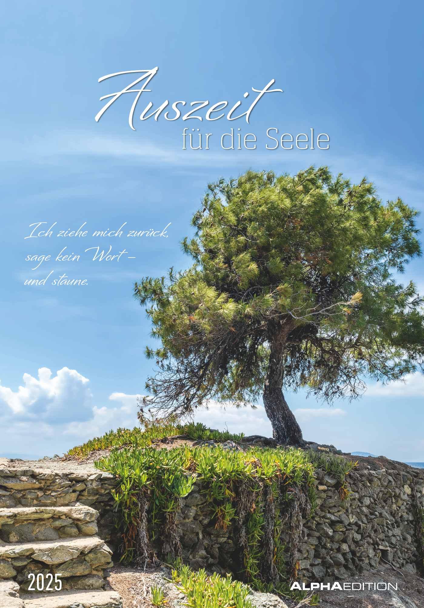 Vorderes Coverbild Auszeit für die Seele 2025 - Bildkalender 23,7x34 cm - Kalender mit Platz für Notizen - mit vielen Zusatzinformationen - Wandkalender - Alpha Edition