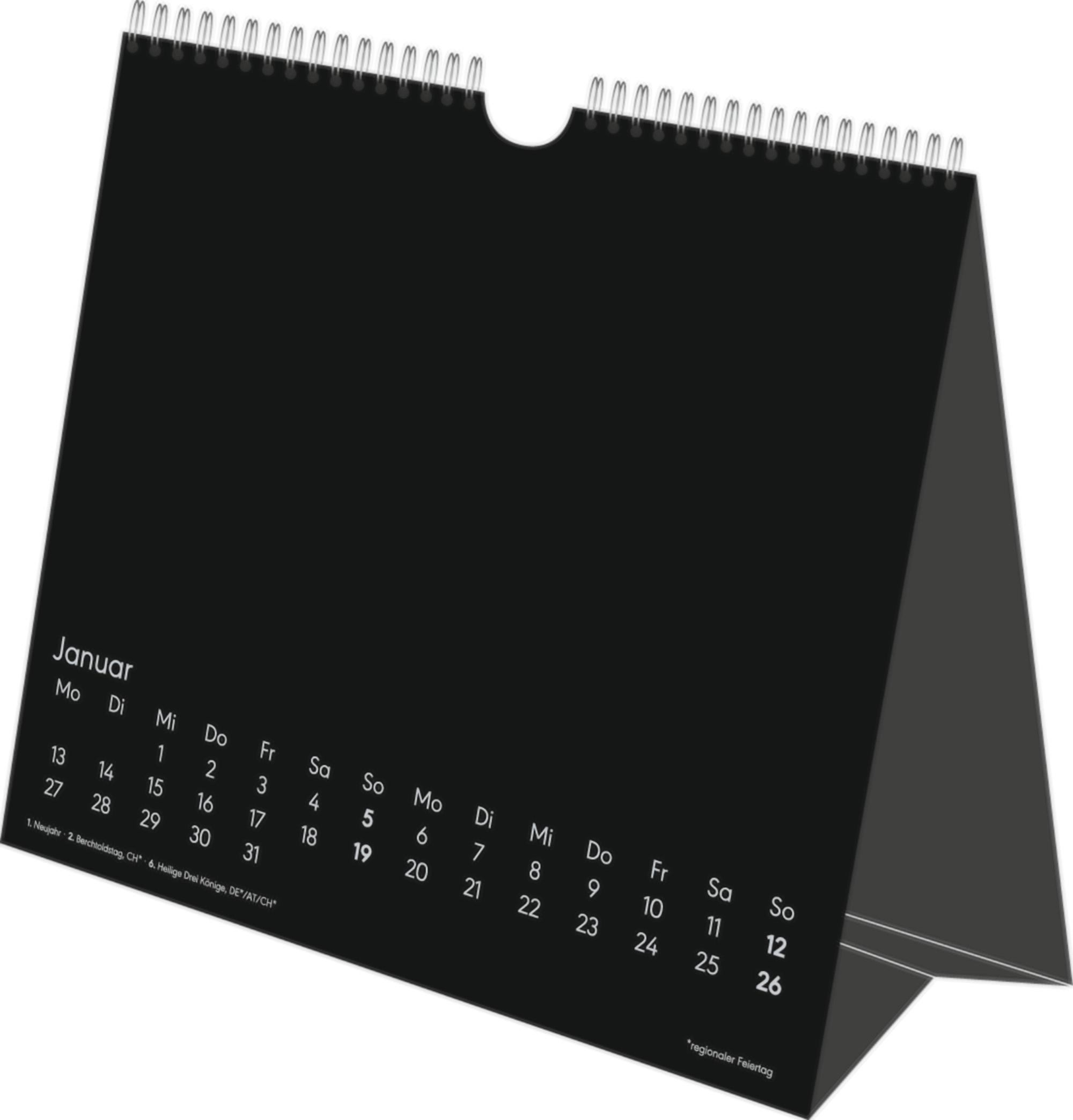 Beispielinhalt (Bild) Creative Line Tischaufsteller quer 2025 - Kreativ-Kalender - DIY-Kalender - Kalender zum Basteln - Tischkalender - 20x16