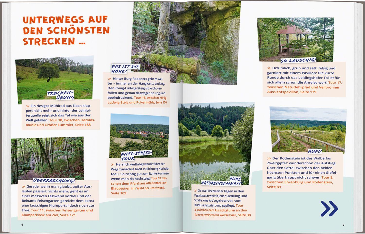 Beispielinhalt (Bild) DUMONT Wanderzeit in der Fränkischen Schweiz