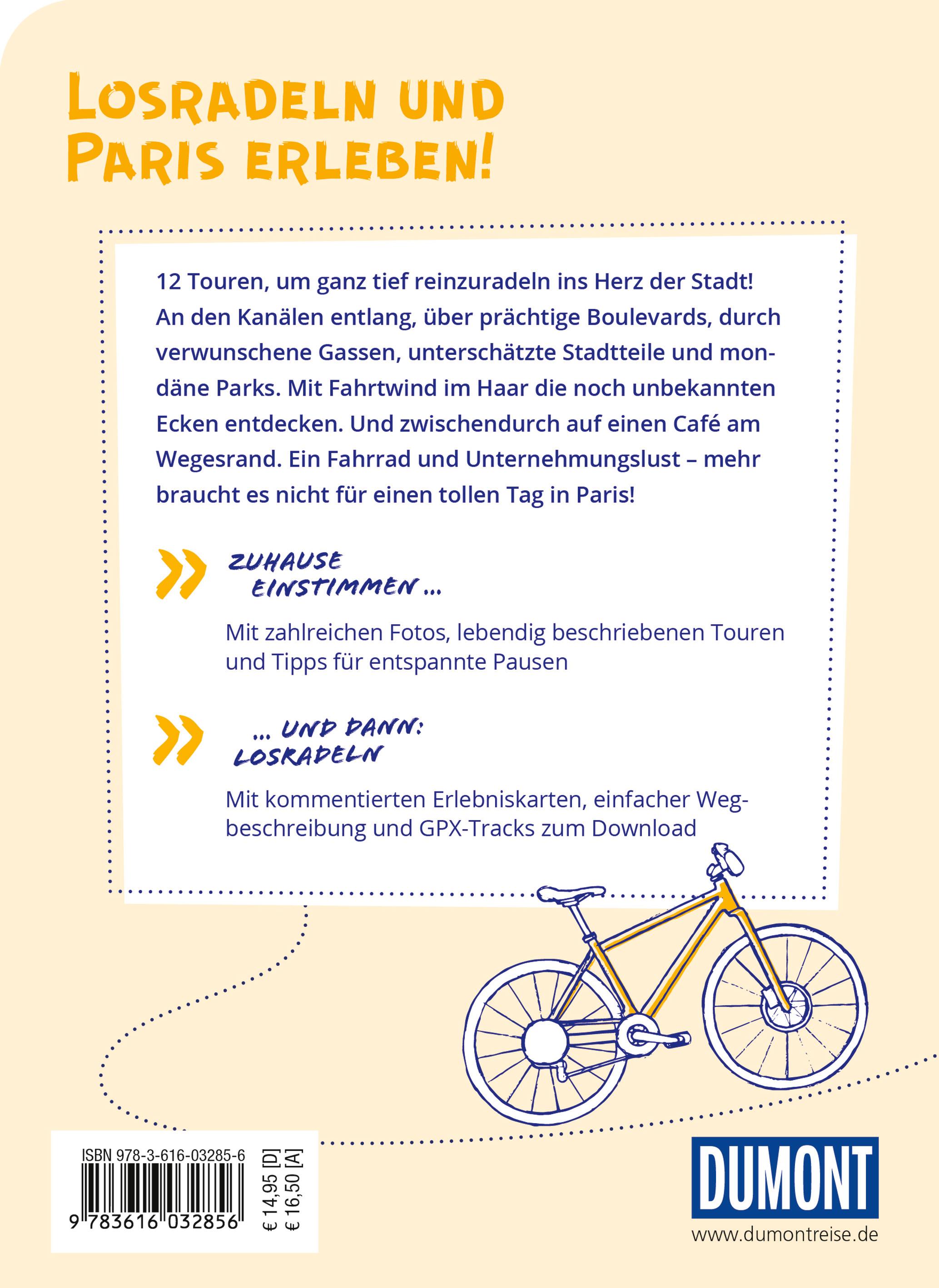 Rückseitencover DUMONT Cityradeln Paris mit dem Rad
