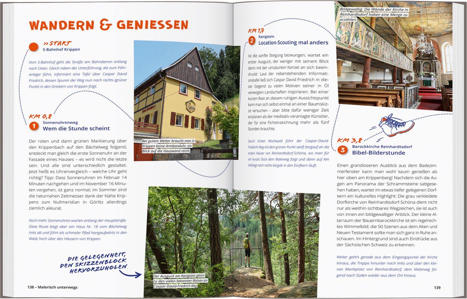 Beispielinhalt (Bild) DUMONT Wanderzeit in der Sächsischen Schweiz