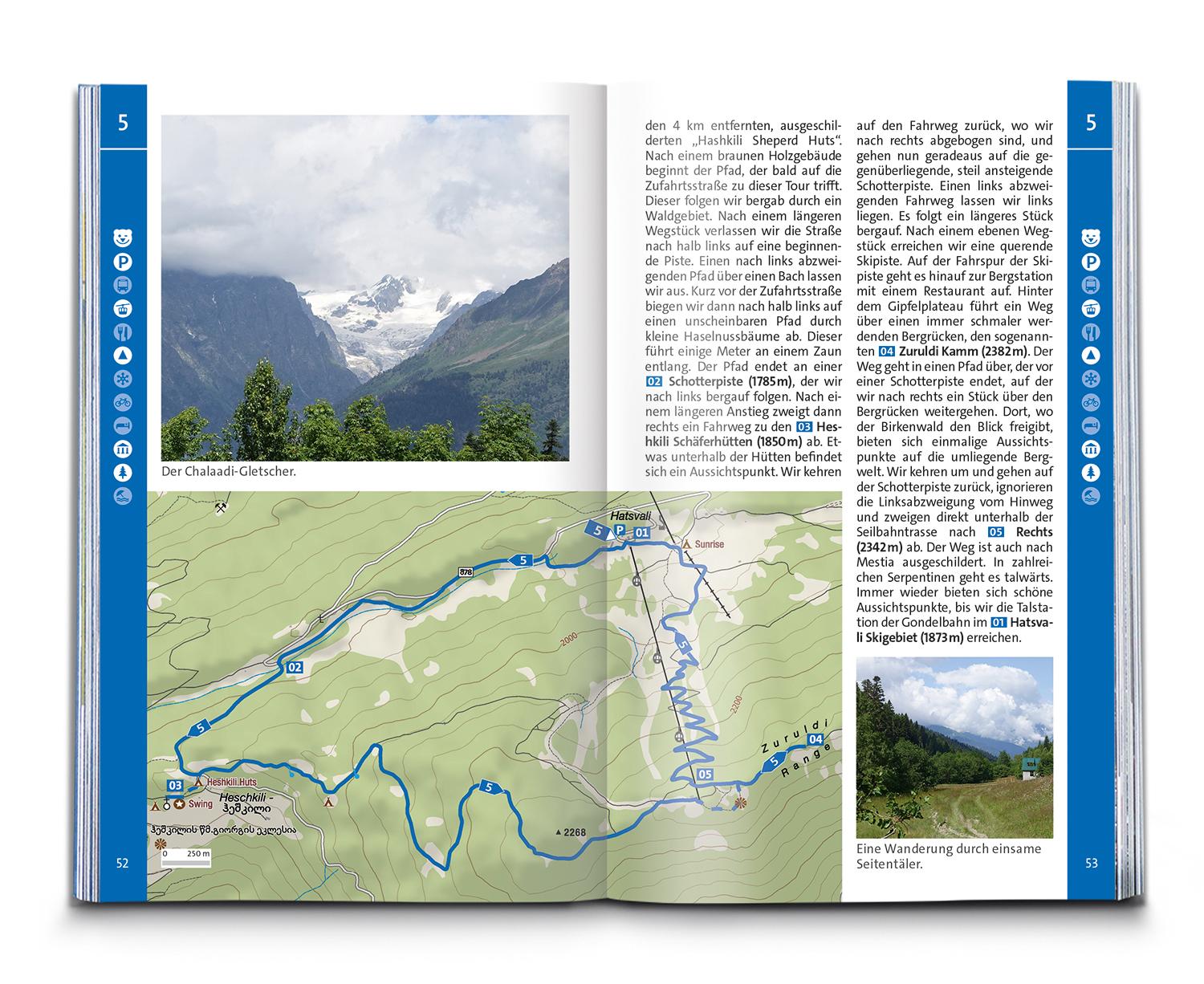 Beispielinhalt (Bild) KOMPASS Wanderführer Georgien, Kaukasus, 50 Touren mit Extra-Tourenkarte