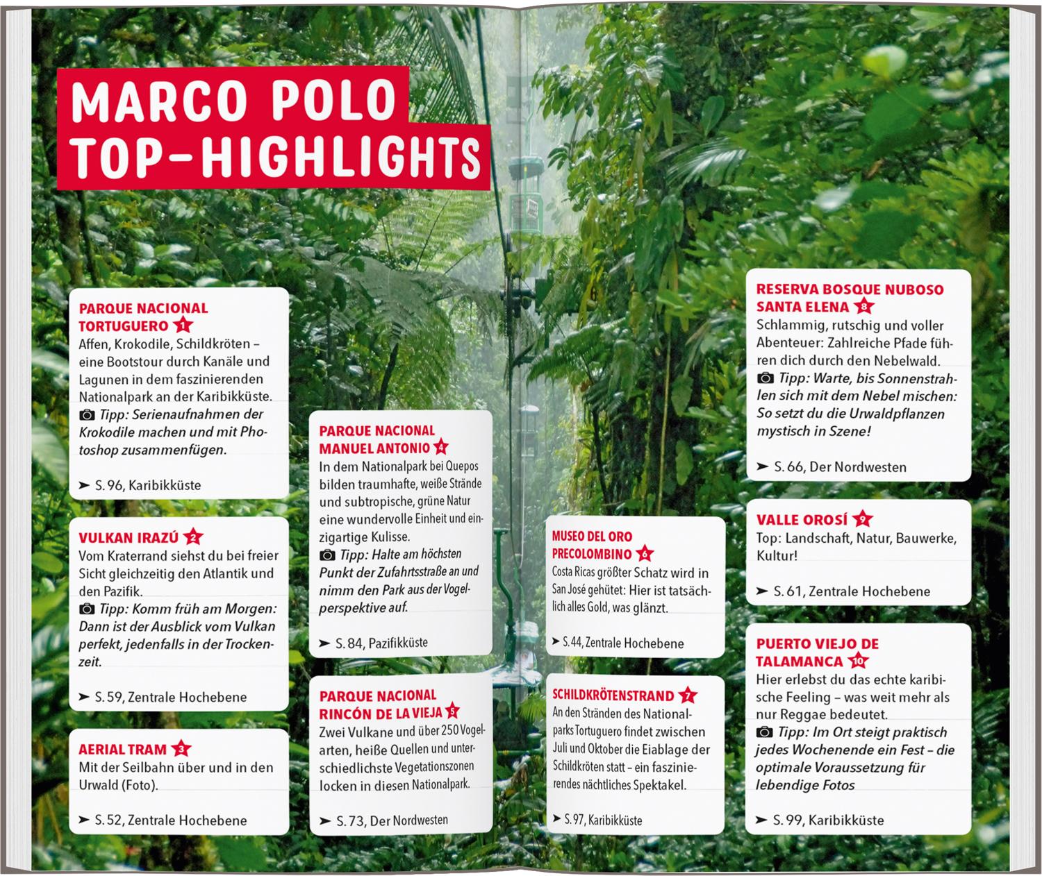 Beispielinhalt (Bild) MARCO POLO Reiseführer Costa Rica