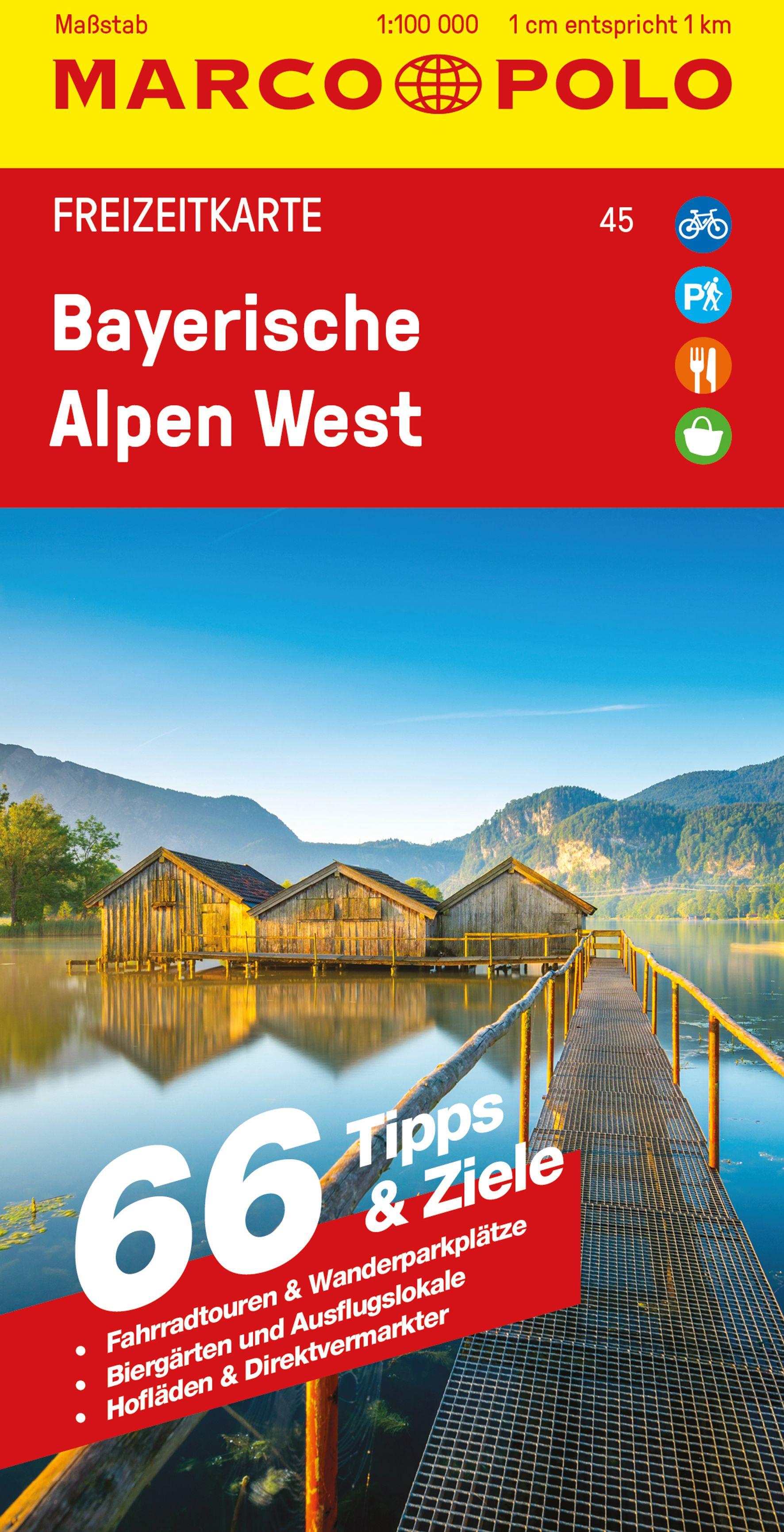 Vorderes Coverbild MARCO POLO Freizeitkarte 45 Bayerische Alpen West 1:100.000