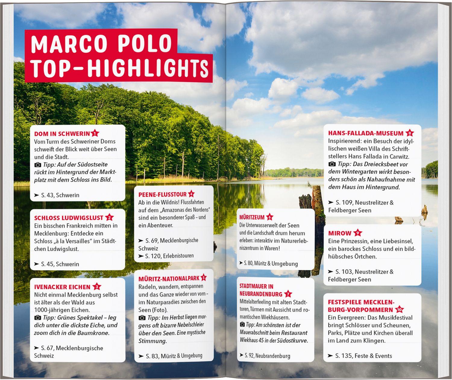 Beispielinhalt (Bild) MARCO POLO Reiseführer Mecklenburgische Seenplatte